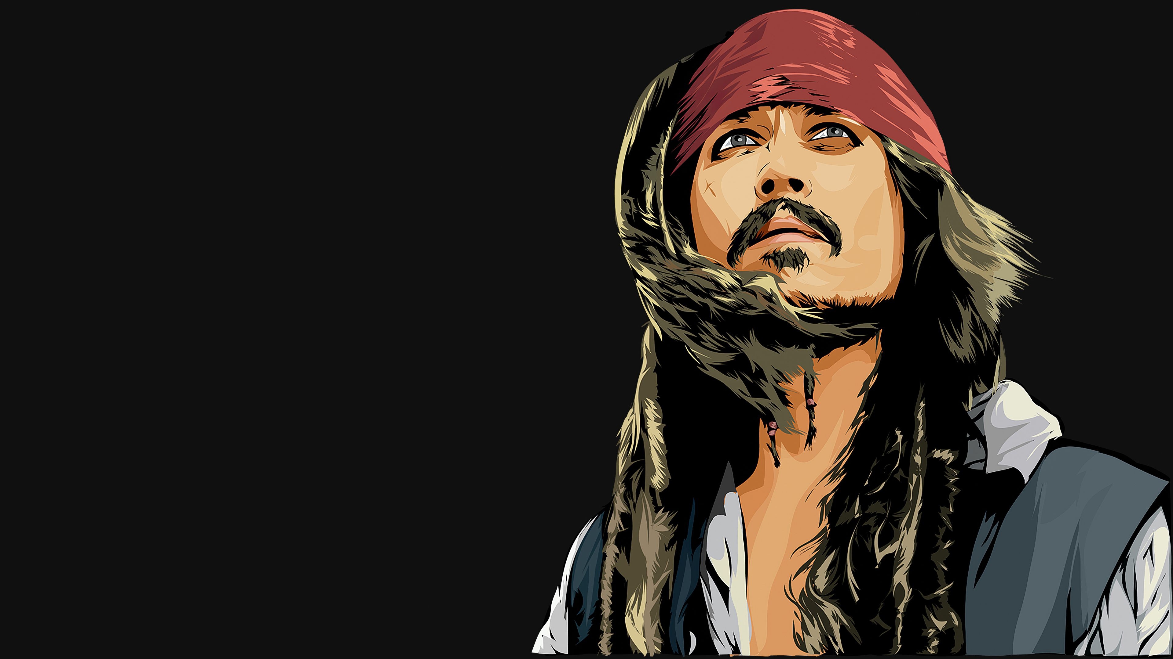 3840x2160 Jack Sparrow Minimal Art 4k, HD Artist, 4k Wallpaper, Image, Background, Photo and Picture, Desktop