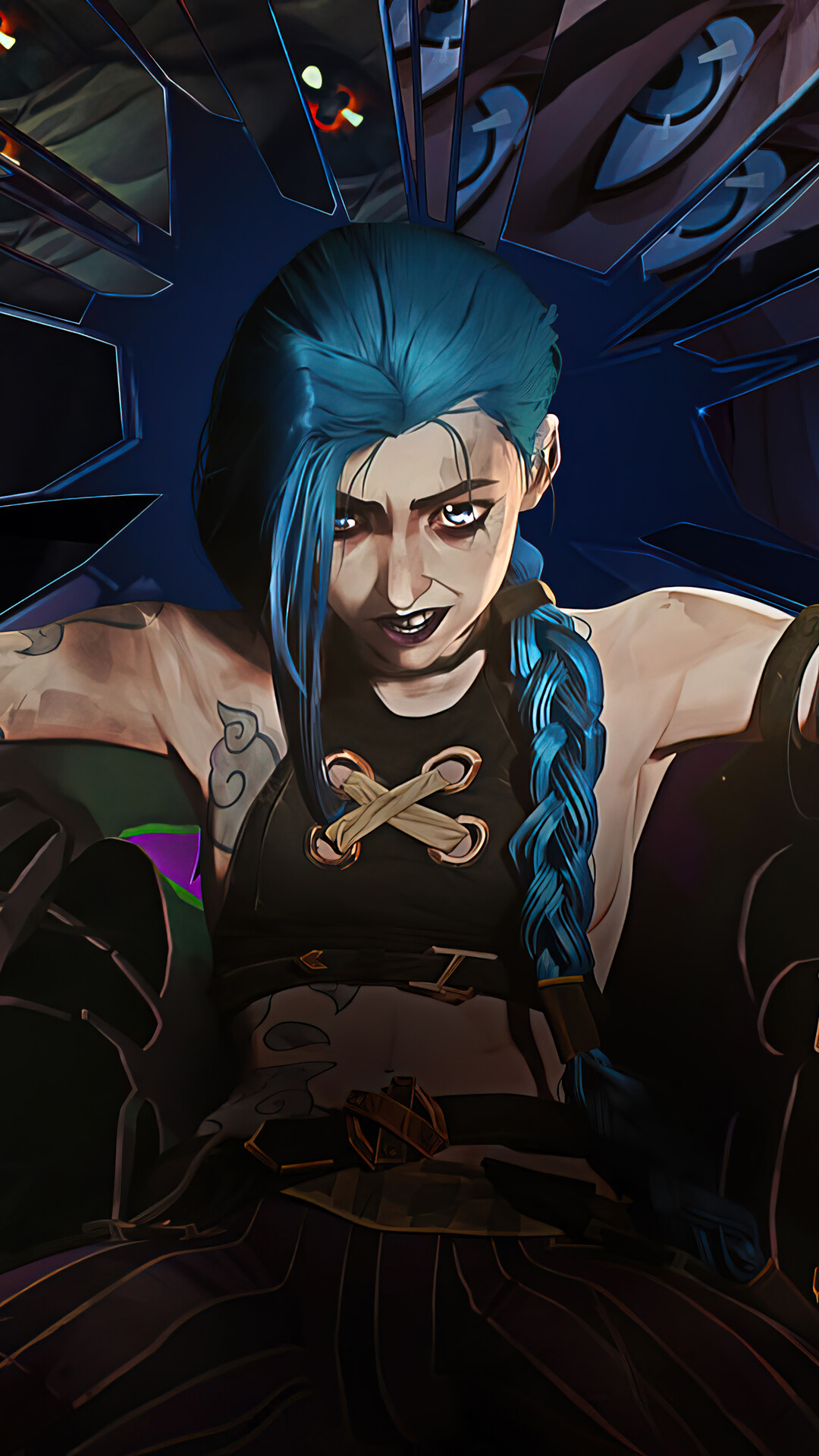 1080x1920 LOL Jinx Arcane Series Phone iPhone 4K Wallpaper & Artwork, Phone