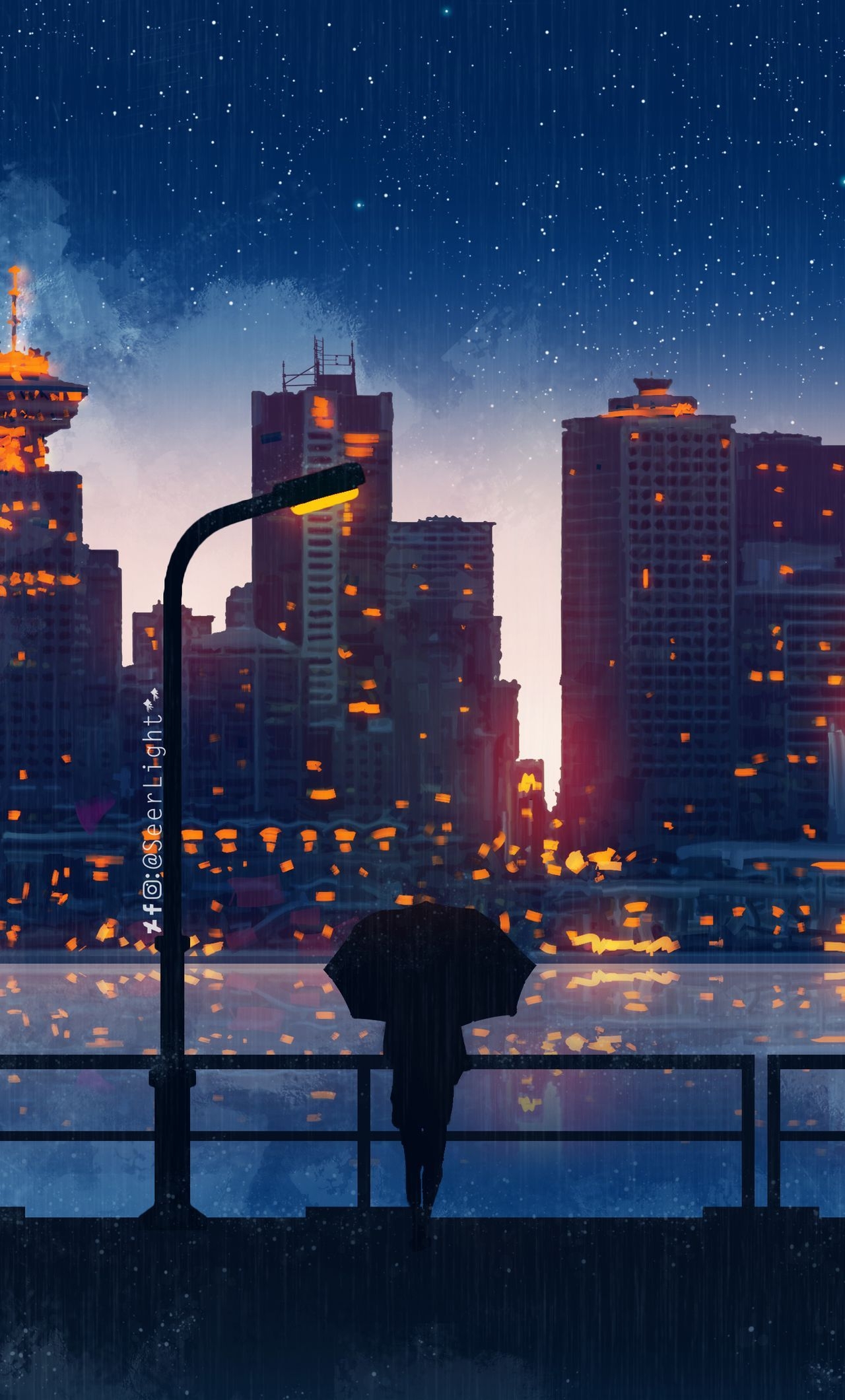 1280x2120 Anime Night City Wallpaper Free Anime Night City Background, Phone