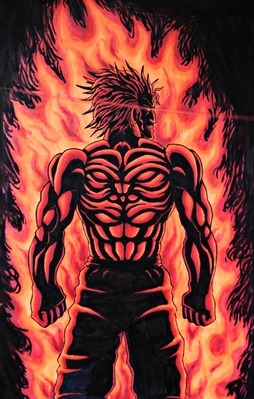 840x1320 Fire Baki Hanma Wallpaper, Phone