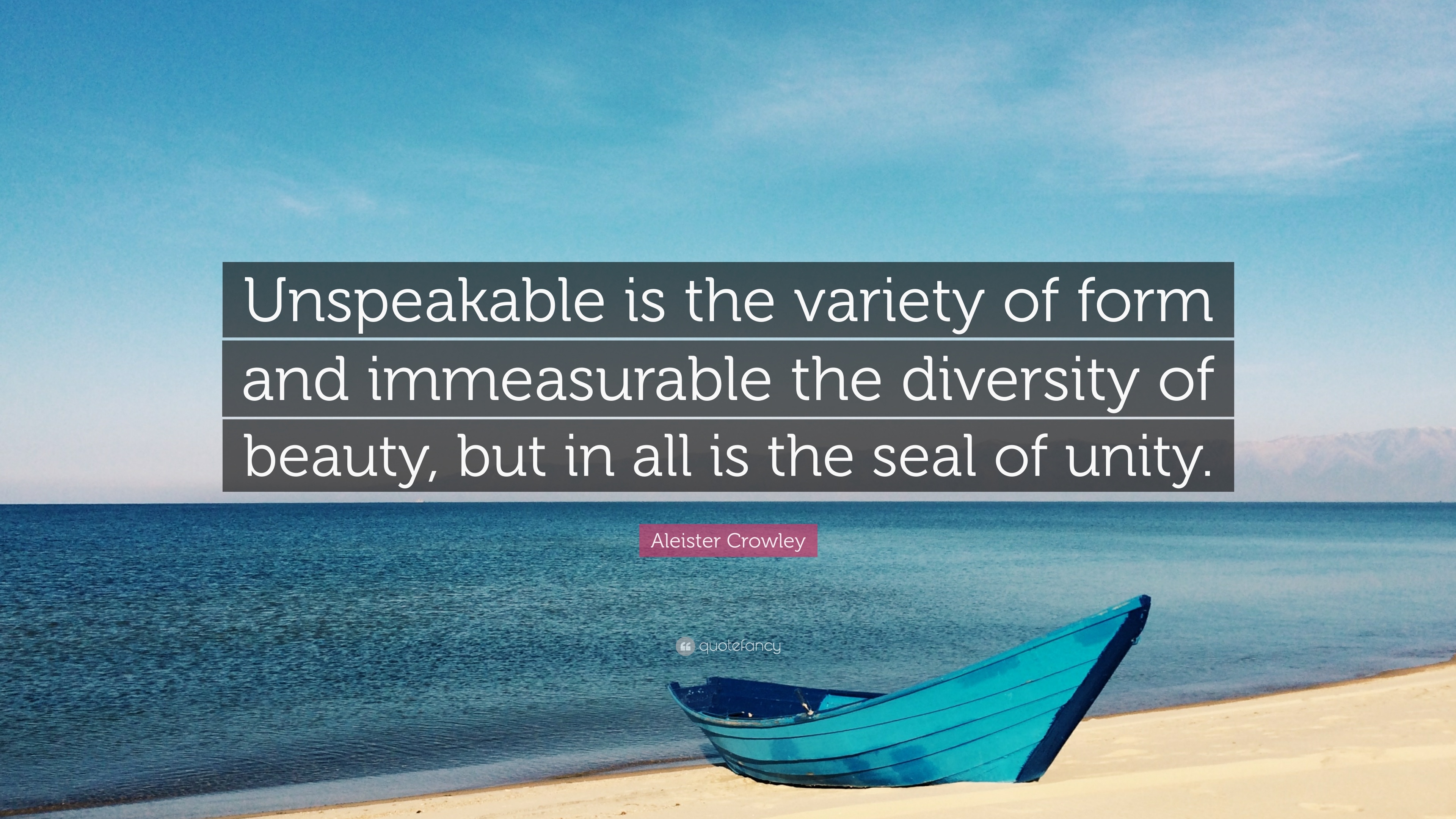 3840x2160 Aleister Crowley Quote: “Unspeakable is the variety of form, Desktop