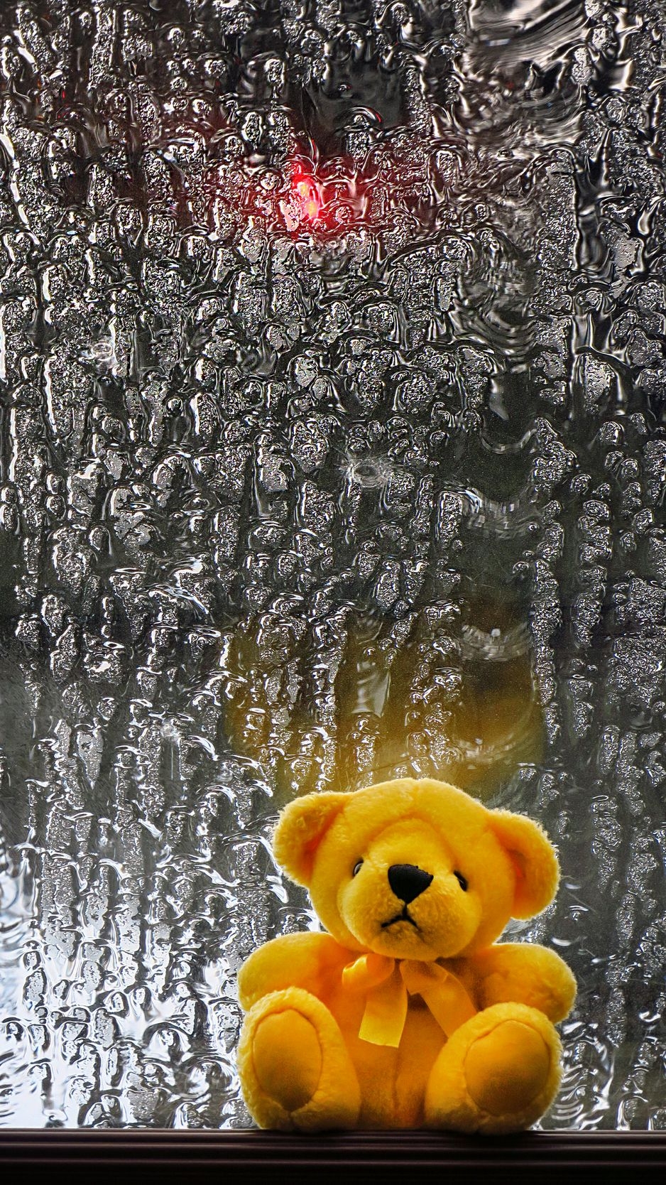 940x1670 Download Wallpaper  Teddy Bear, Toy, Teddy, Window, Wet Iphone 8 7 6s 6 For Parallax HD Background, Phone