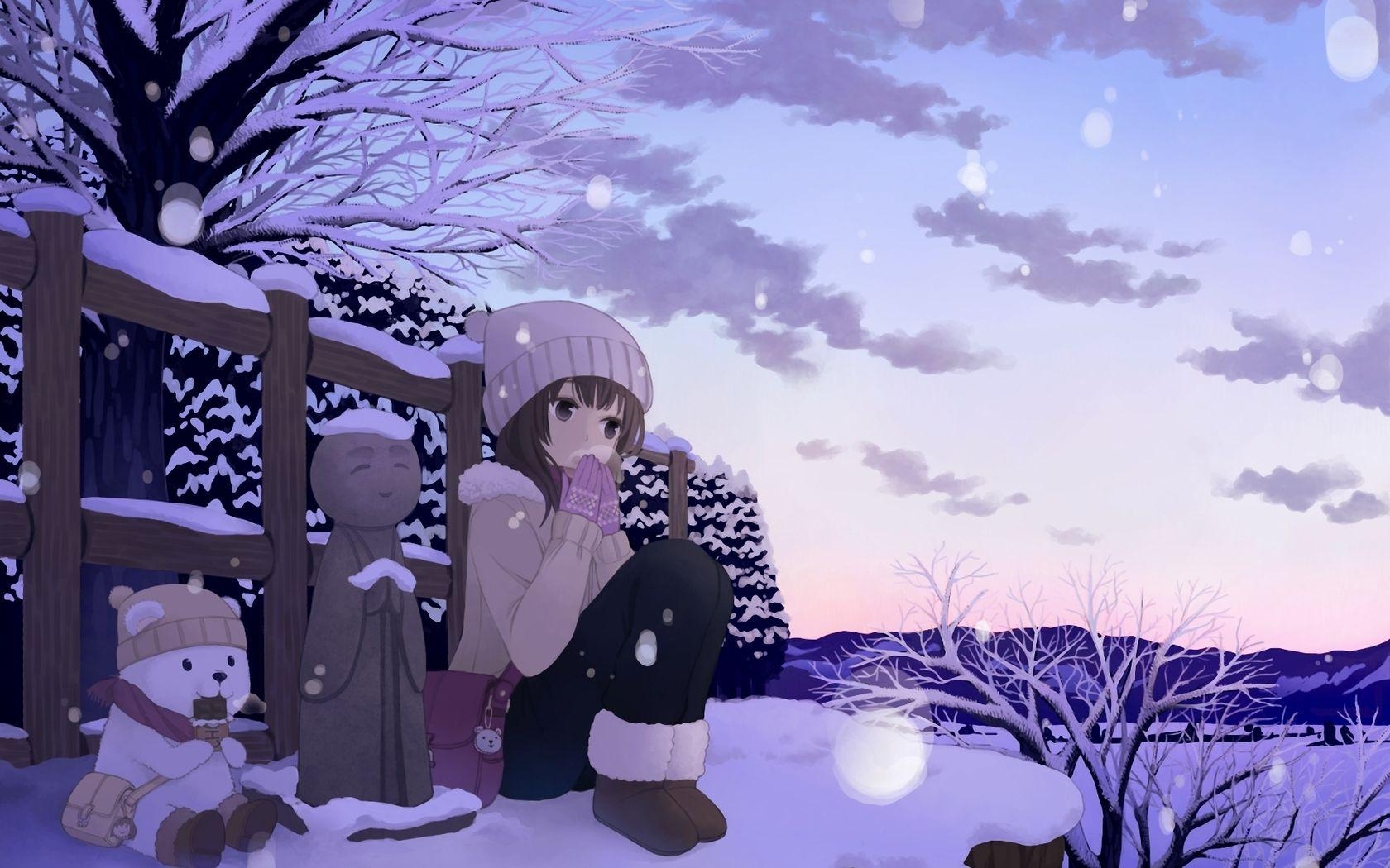 1680x1050 anime winter wallpaper 42573. Anime, Winter, Desktop