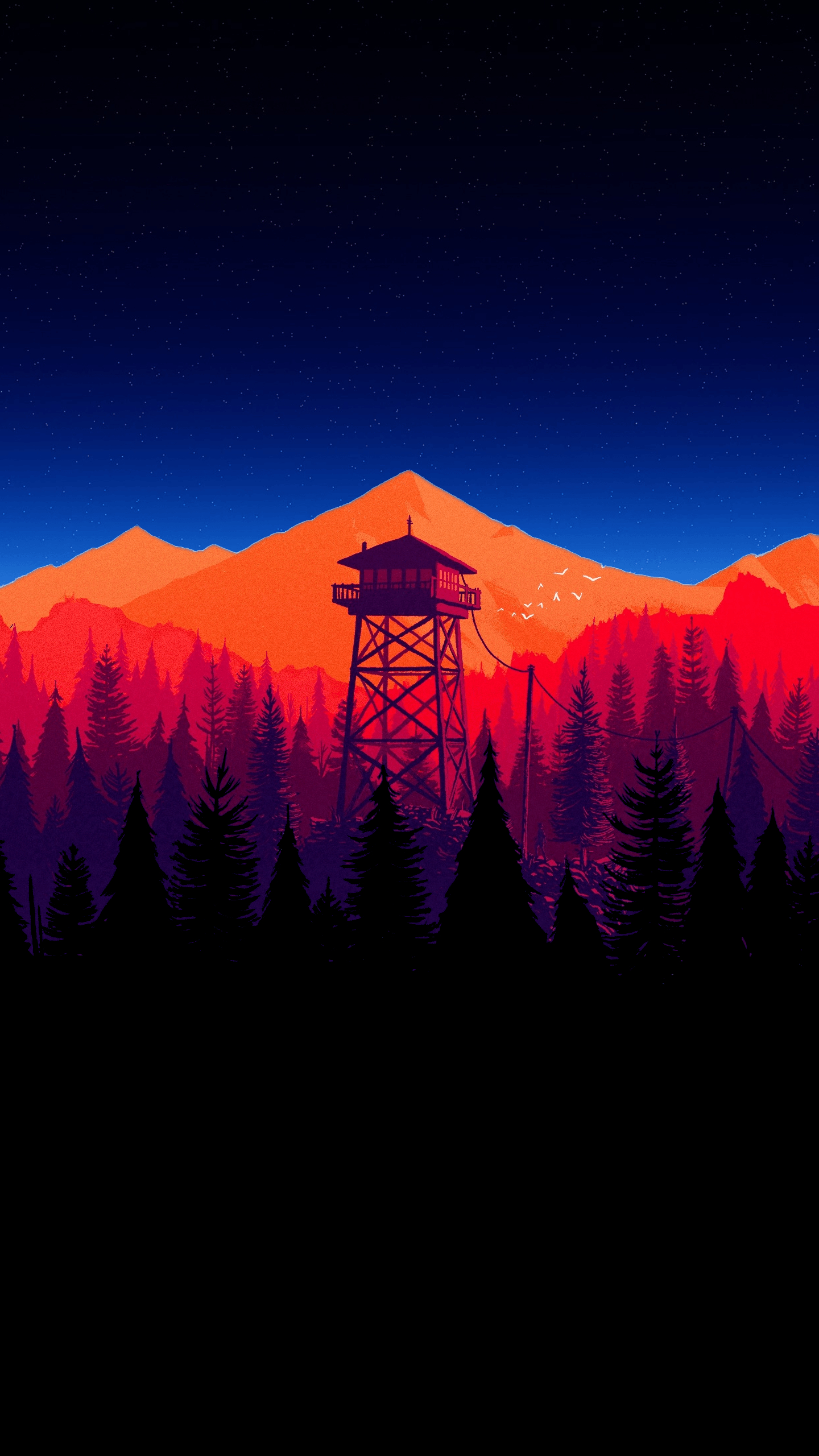 1440x2560 Firewatch with a subtle starry effect! [] i.redd.it, Phone