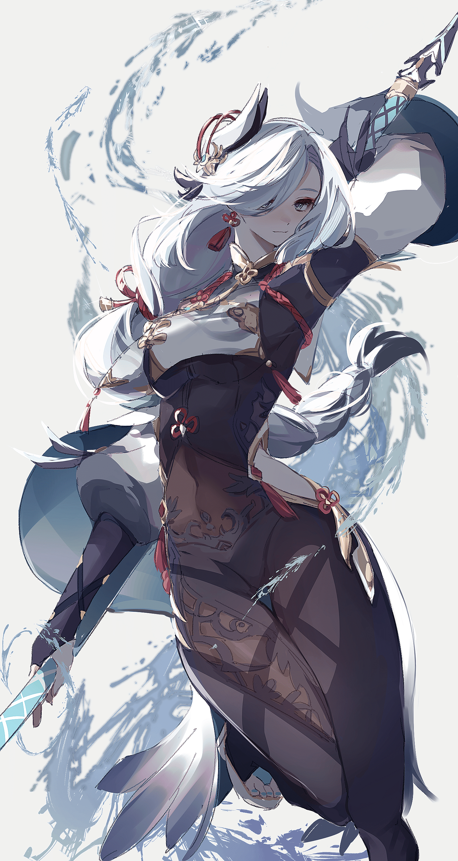 1490x2790 Shenhe Wallpaper Browse Shenhe Wallpaper with collections of Anime, Art, Fanart, Genshin impact, Shenhe.. Character art, Character design, Anime character design, Phone