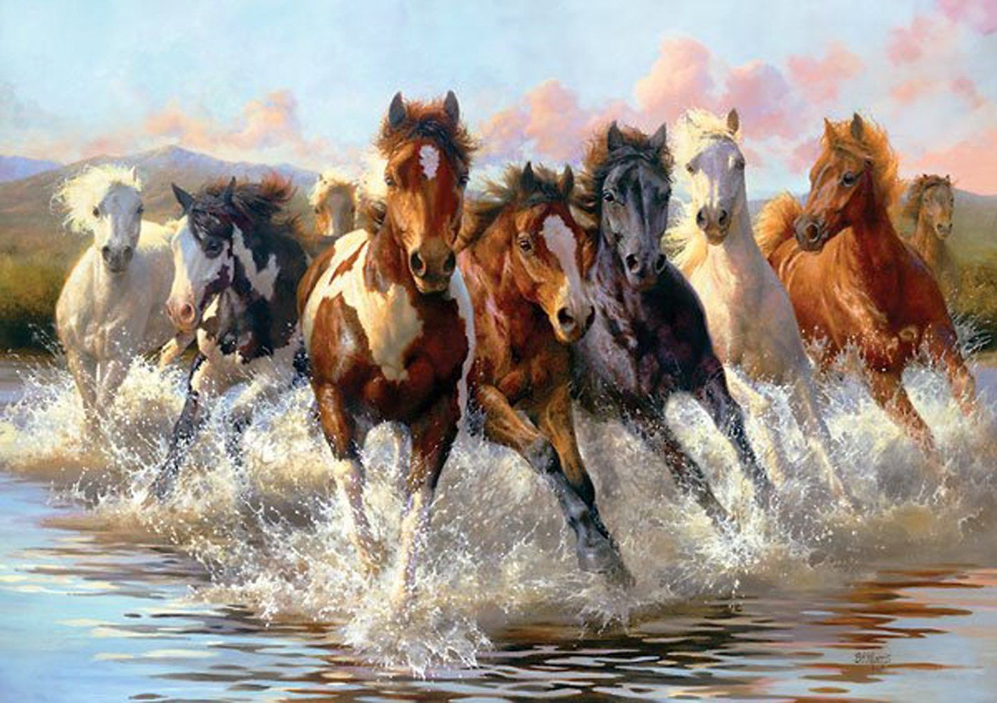 1440x1020 Horses Painting, Desktop