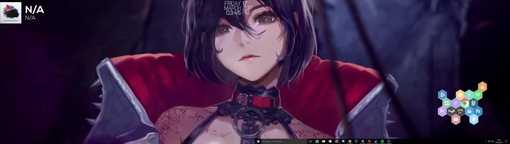 1700x480 Demon Girl Engine GIF, Dual Screen