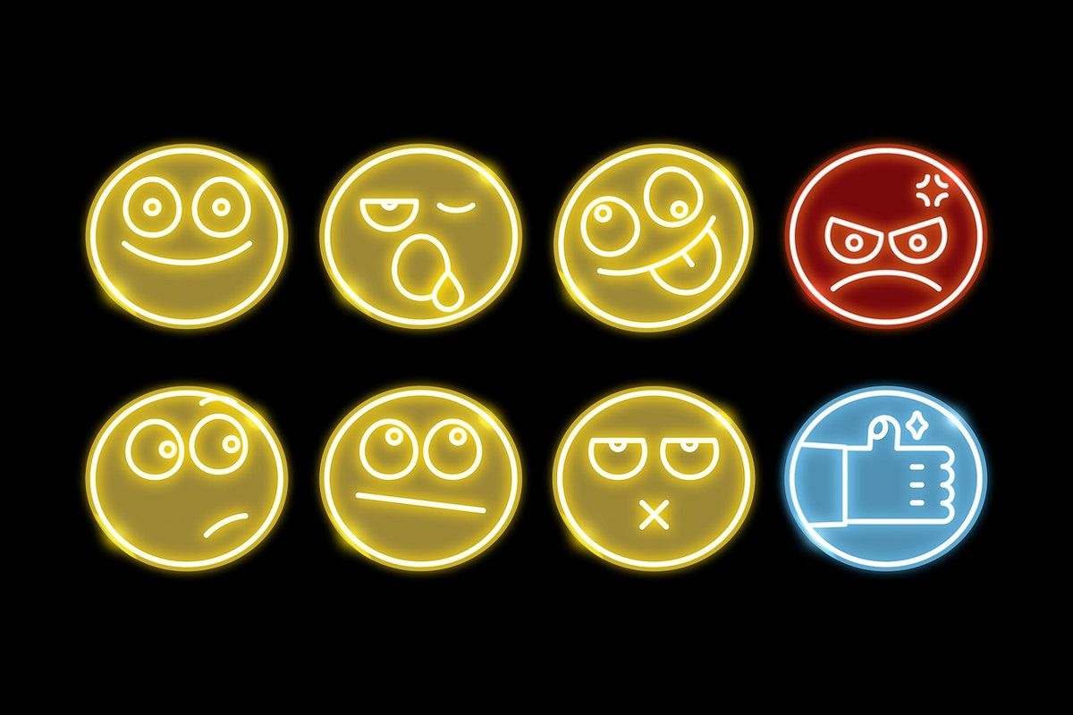 1200x800 Neon Emoji Image. Free Vectors, PNGs, Mockups & Background, Desktop