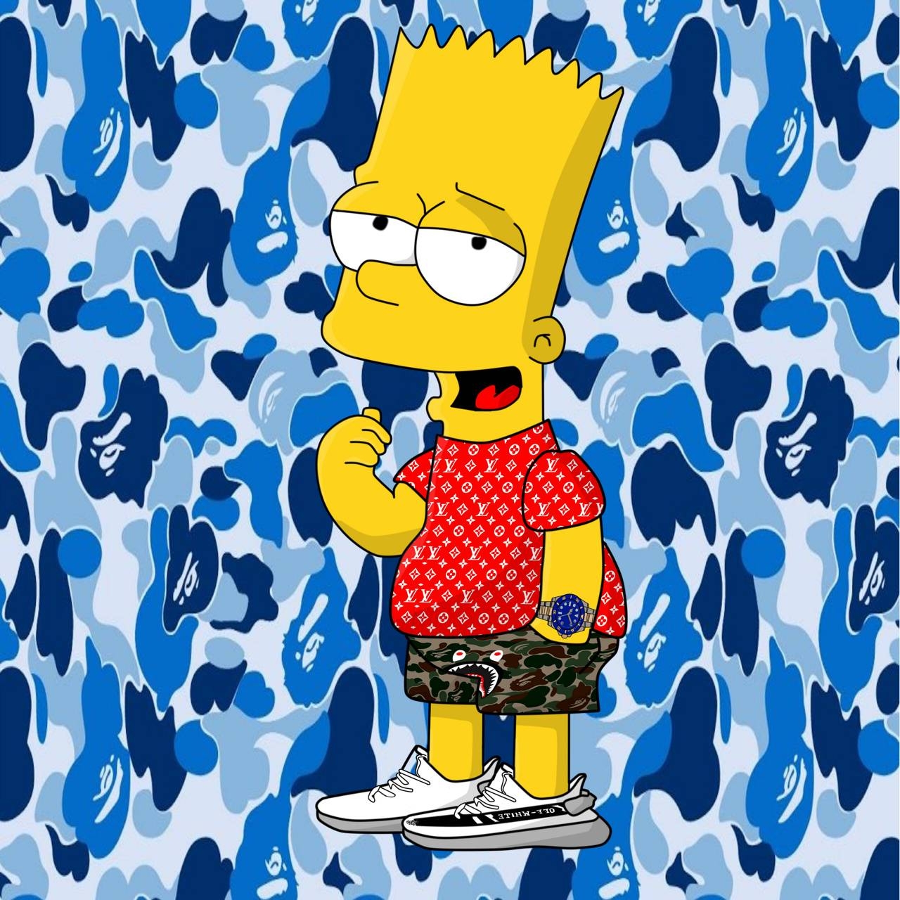 1280x1280 Bape Wallpaper Bart Simpson Hypebeastgindam.blogspot.com, Phone