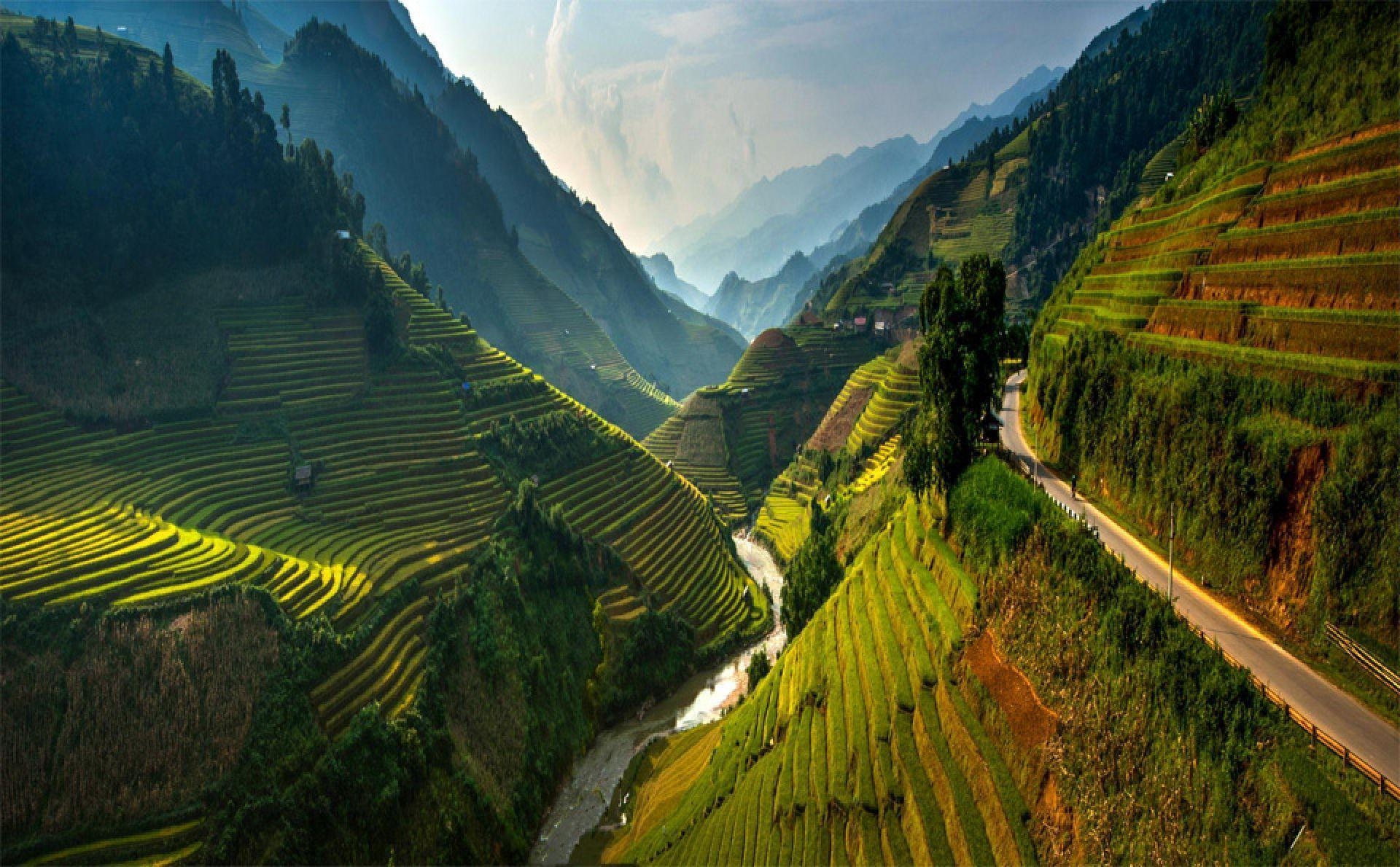 1920x1190 Stunning Rice Terraces Northeast Vietnam. HD Nature Wallpaper, Desktop