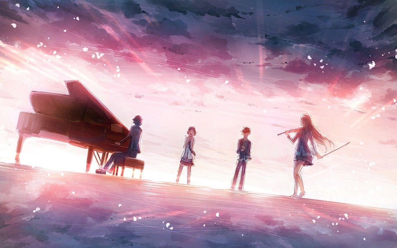 1370x860 Shigatsu Wa Kimi No Uso, Music, Piano, Violin Wallpaper HD, Desktop