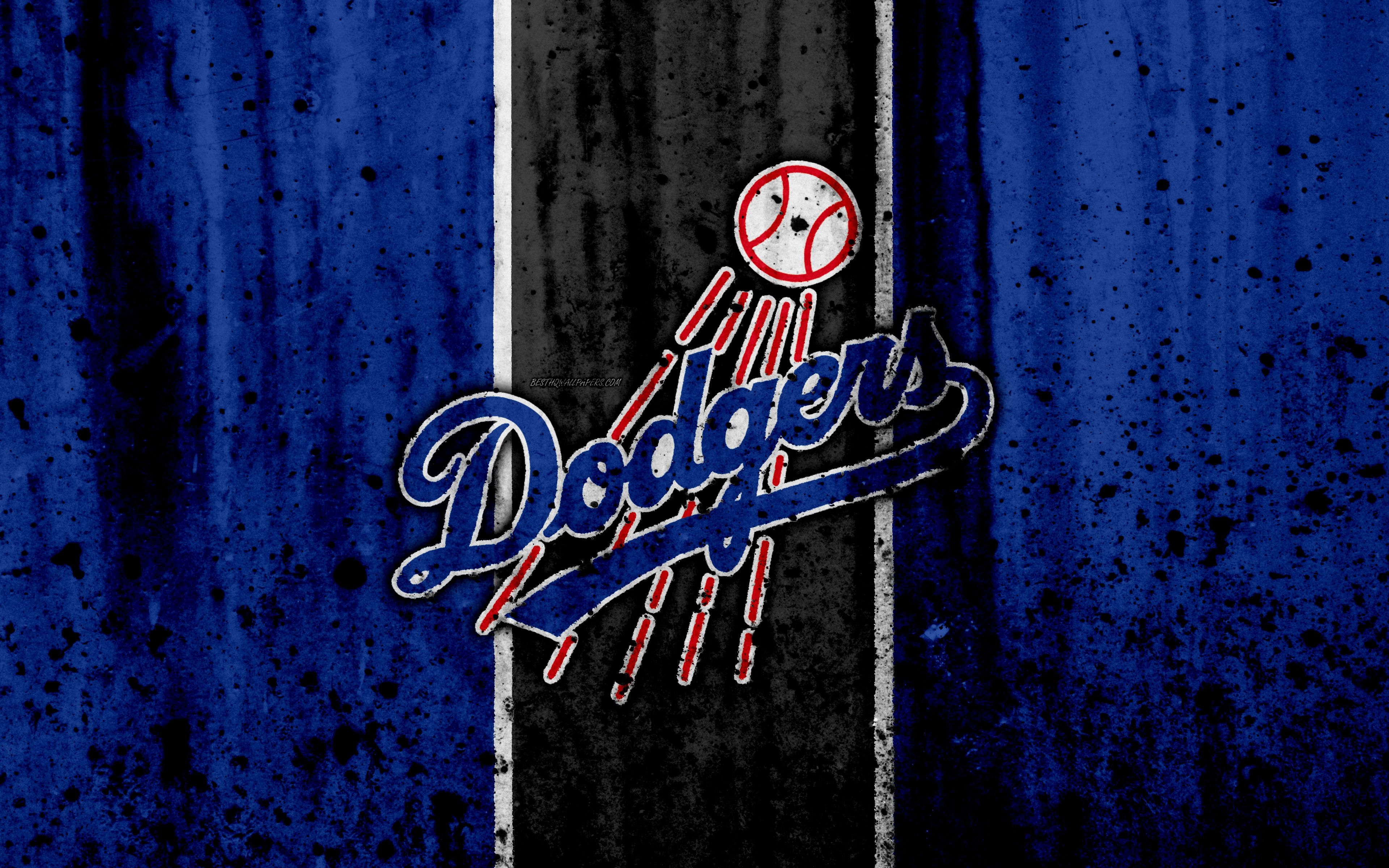 3840x2400 Download wallpaper 4k, Los Angeles Dodgers, grunge, baseball club, Desktop