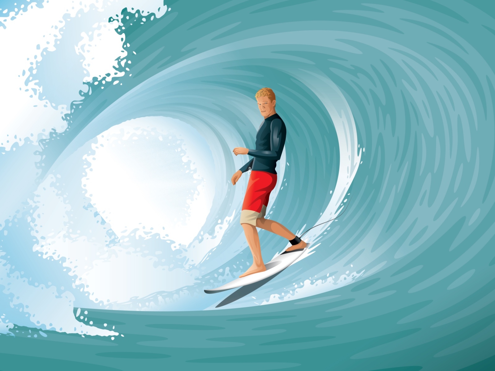 1600x1200 John John Florence Clif Bar Illustration, Desktop