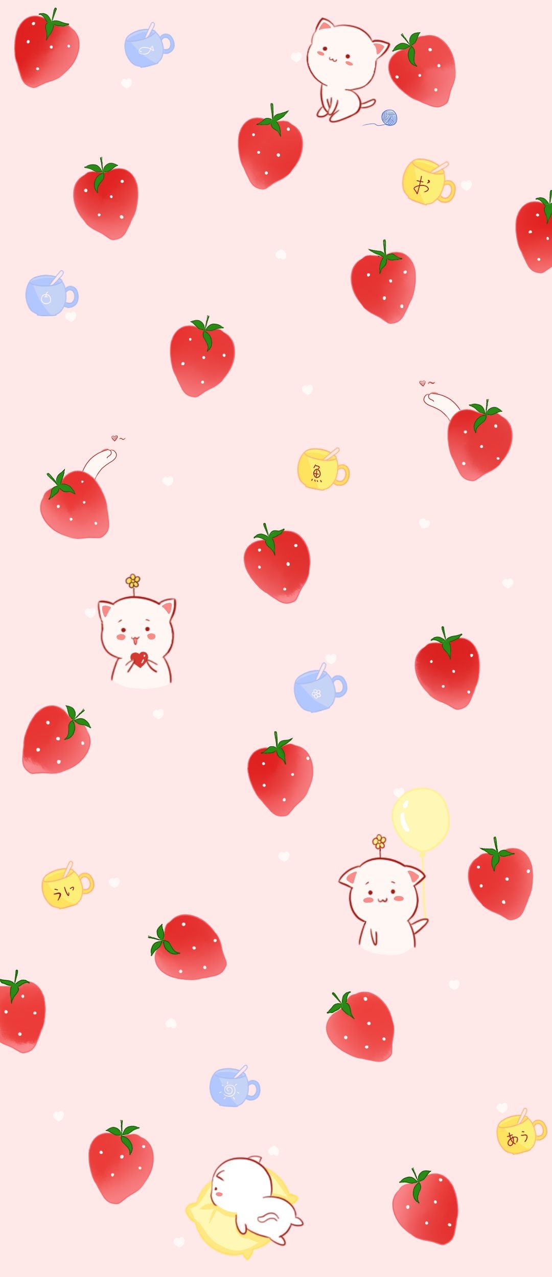 1080x2500 strawberry wallpaper. iPhone wallpaper tumblr aesthetic, Cute patterns wallpaper, Wallpaper iphone cute, Phone