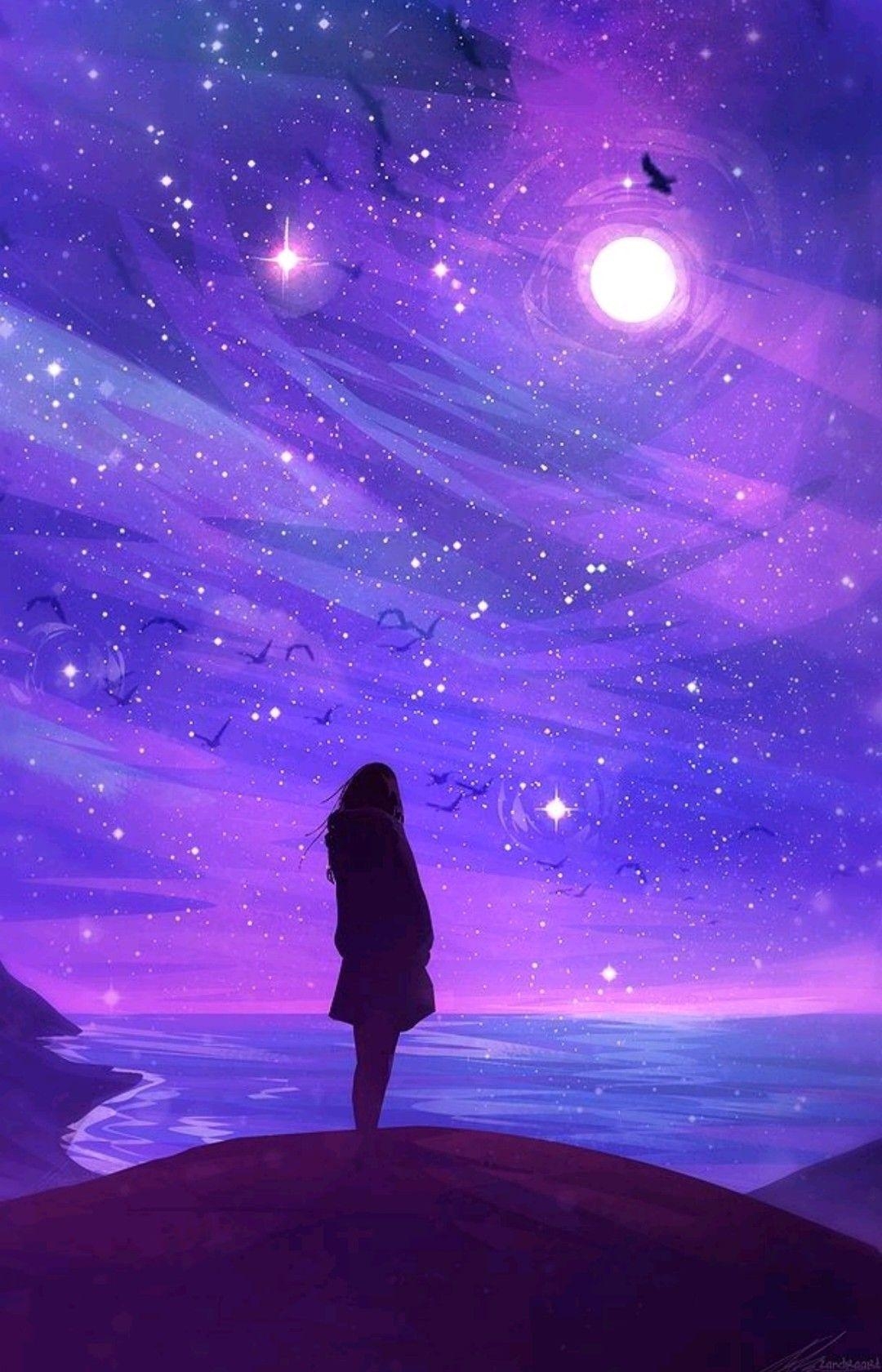 1080x1680 Purple Aesthetic Girl Wallpaper Free Purple Aesthetic Girl Background, Phone