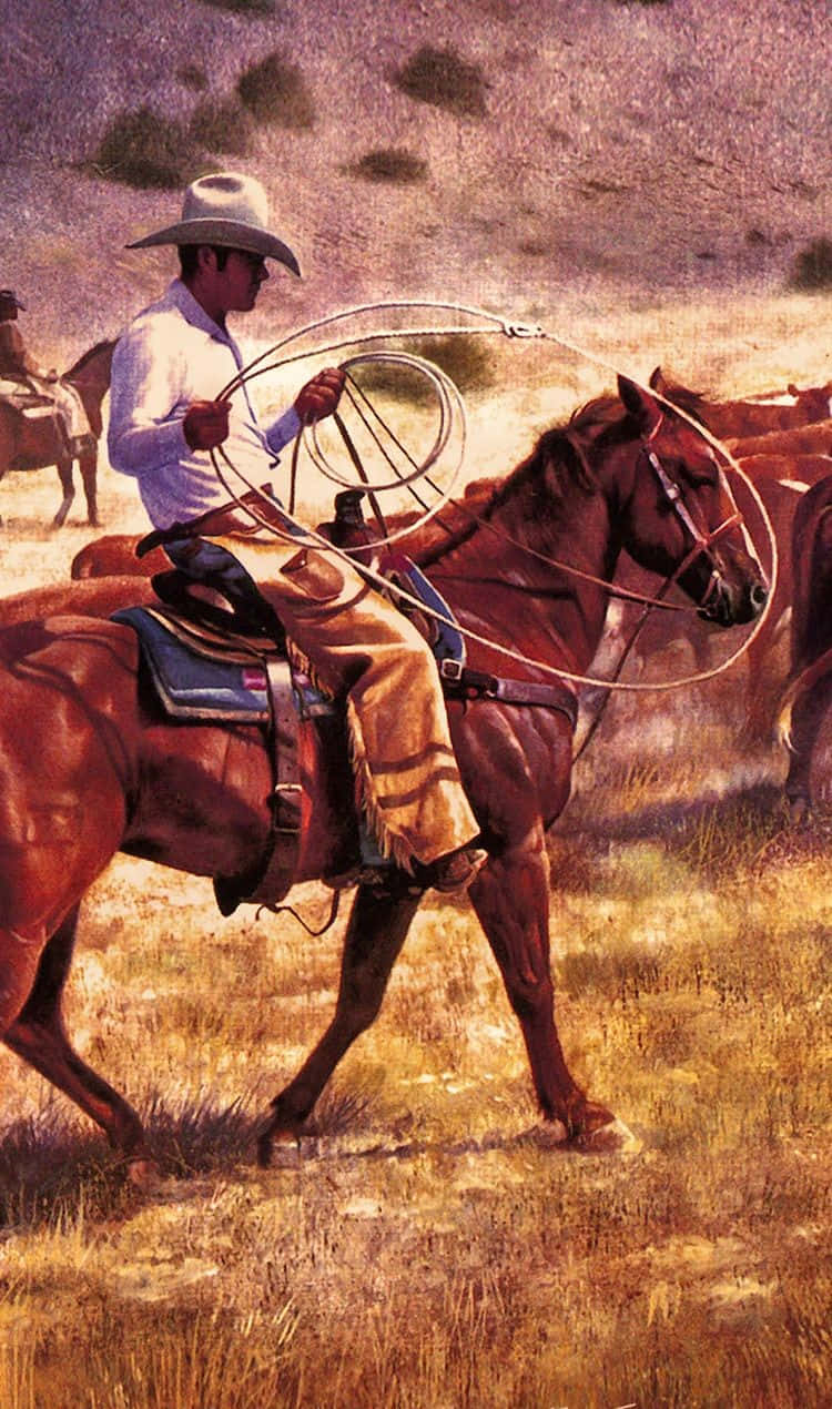 750x1270 Download Stampeded West with the Cowboy iPhone Wallpaper, Phone