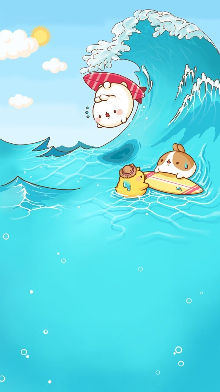 720x1280 Molang in Summer. Molang wallpaper, Cute wallpaper, Kawaii, Phone