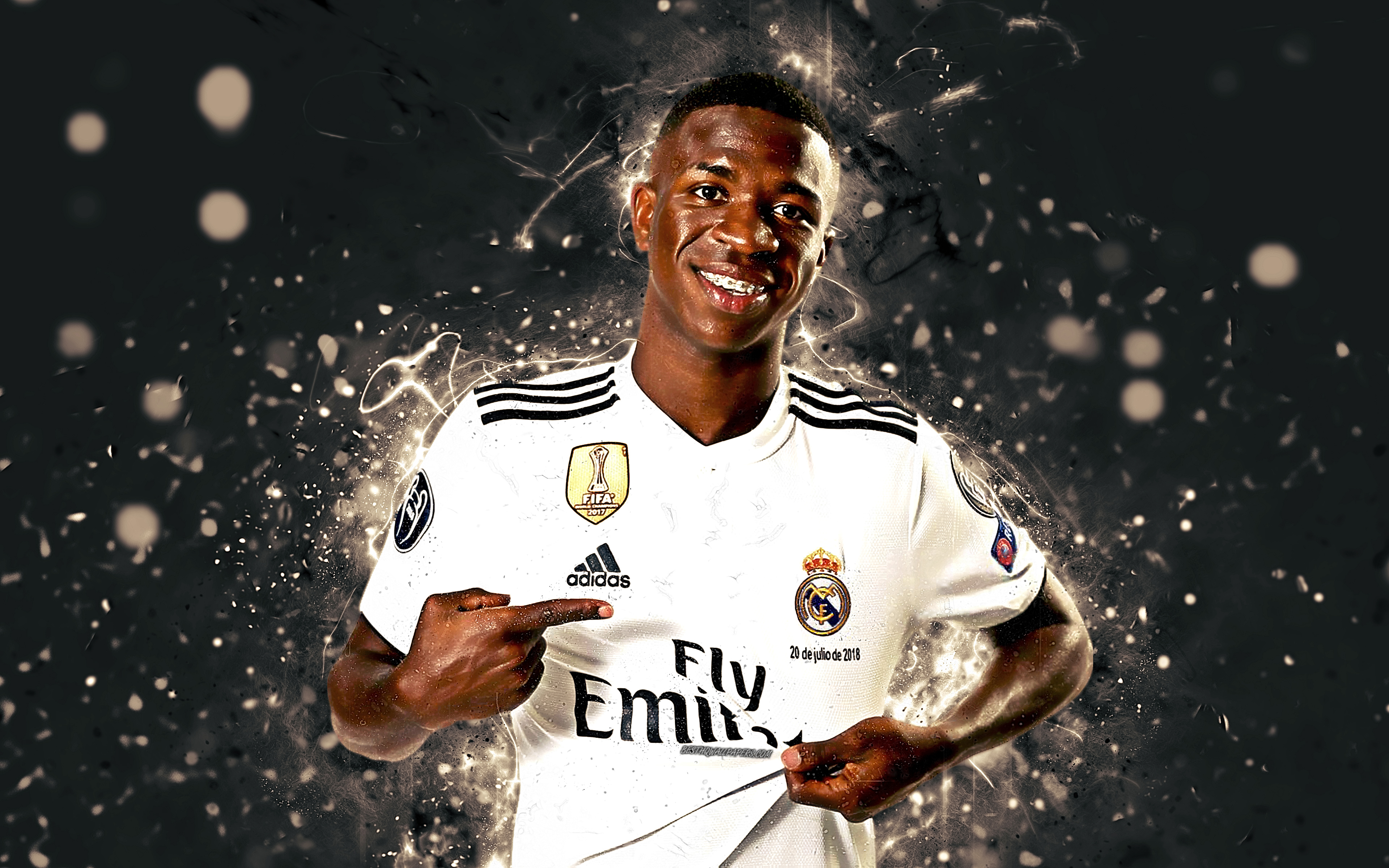 3840x2400 Download wallpaper Vinicius Junior, 4k, Desktop