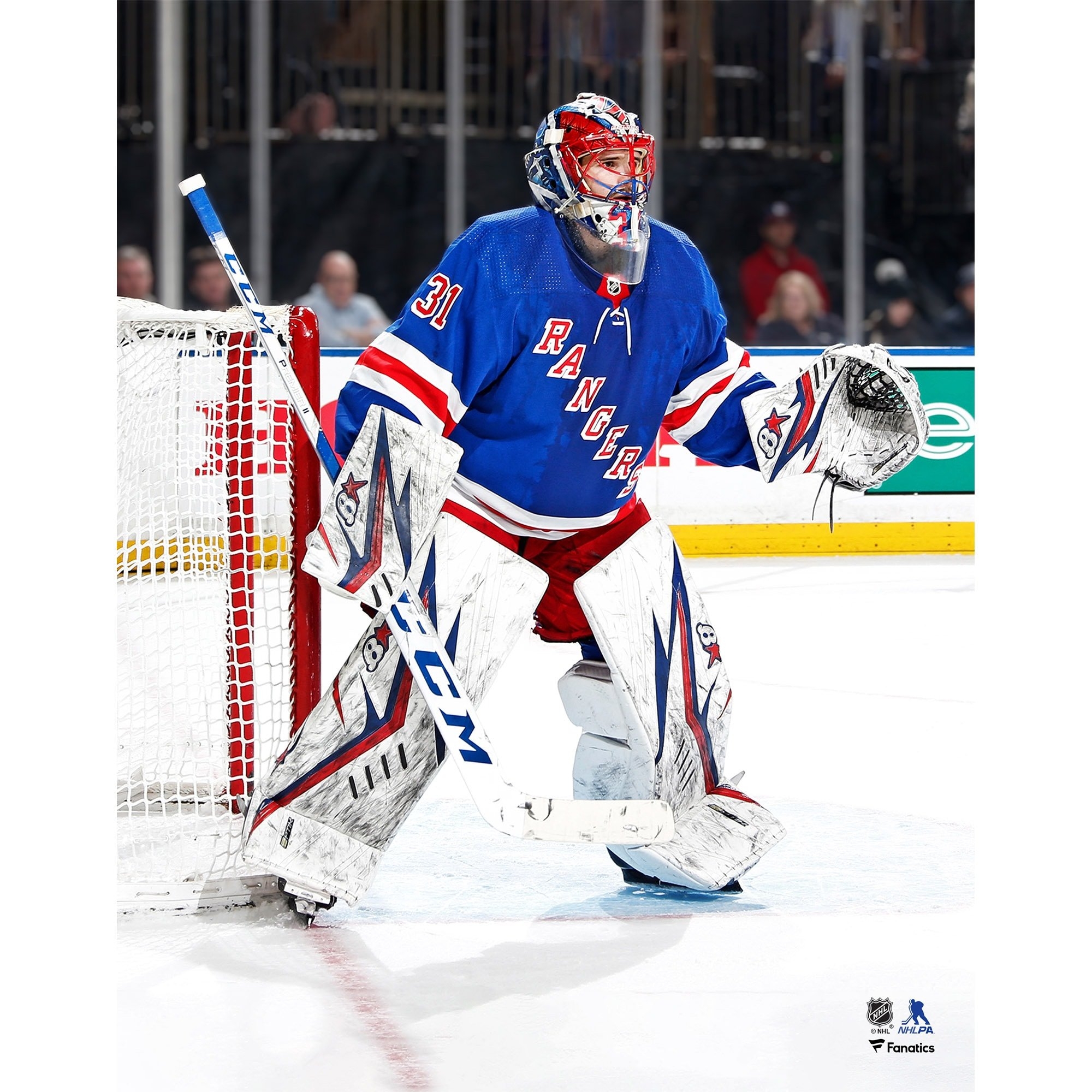 2000x2000 Igor Shesterkin New York Rangers Unsigned Blue Jersey In Net Photograph, Phone