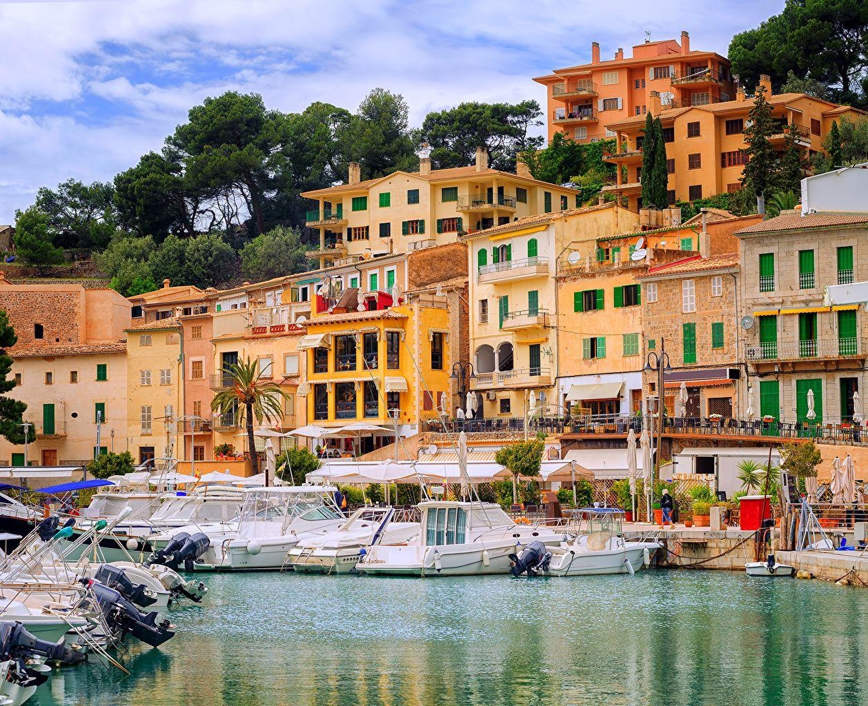 1260x1030 Wallpaper Majorca Mallorca Spain Puerto Soller Pier Yacht Cities, Desktop