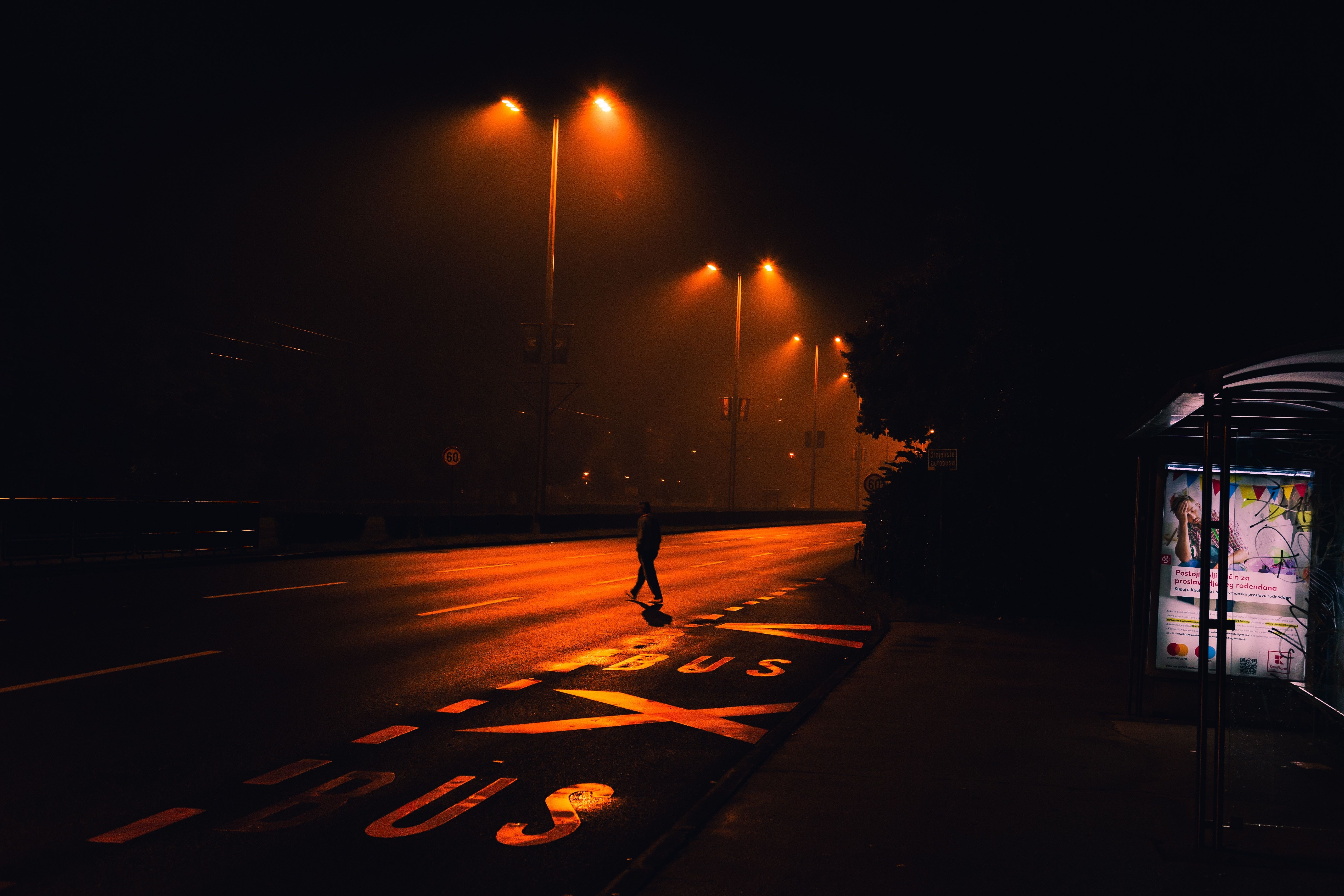 5620x3750 Night Street Urban Lights Silhouette Road Lamp Street Light Photography Night View Dark Black Croati Wallpaper:, Desktop