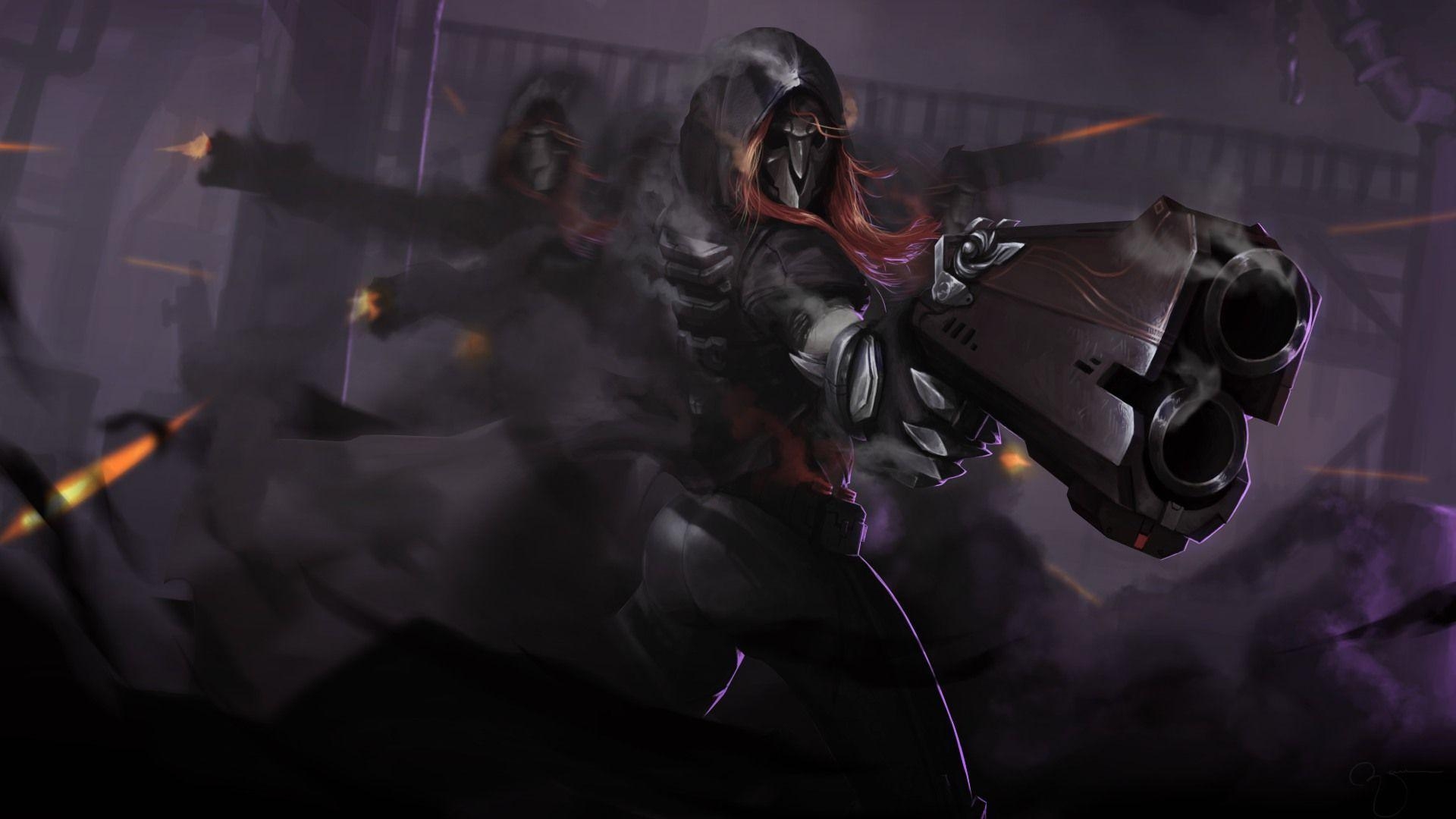 1920x1080 Reaper Death Blossom Overwatch Art Wallpaper, Desktop