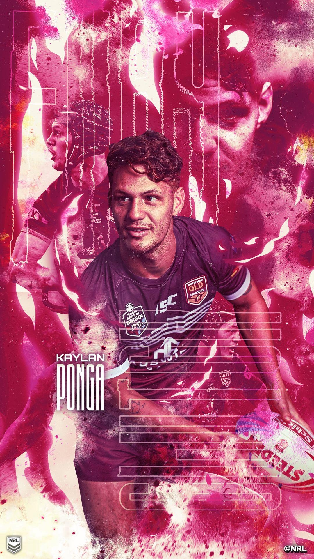 1080x1920 NRL Wallpaper for State of Origin. Kalyn Ponga. Nrl, Rugby poster, Phone