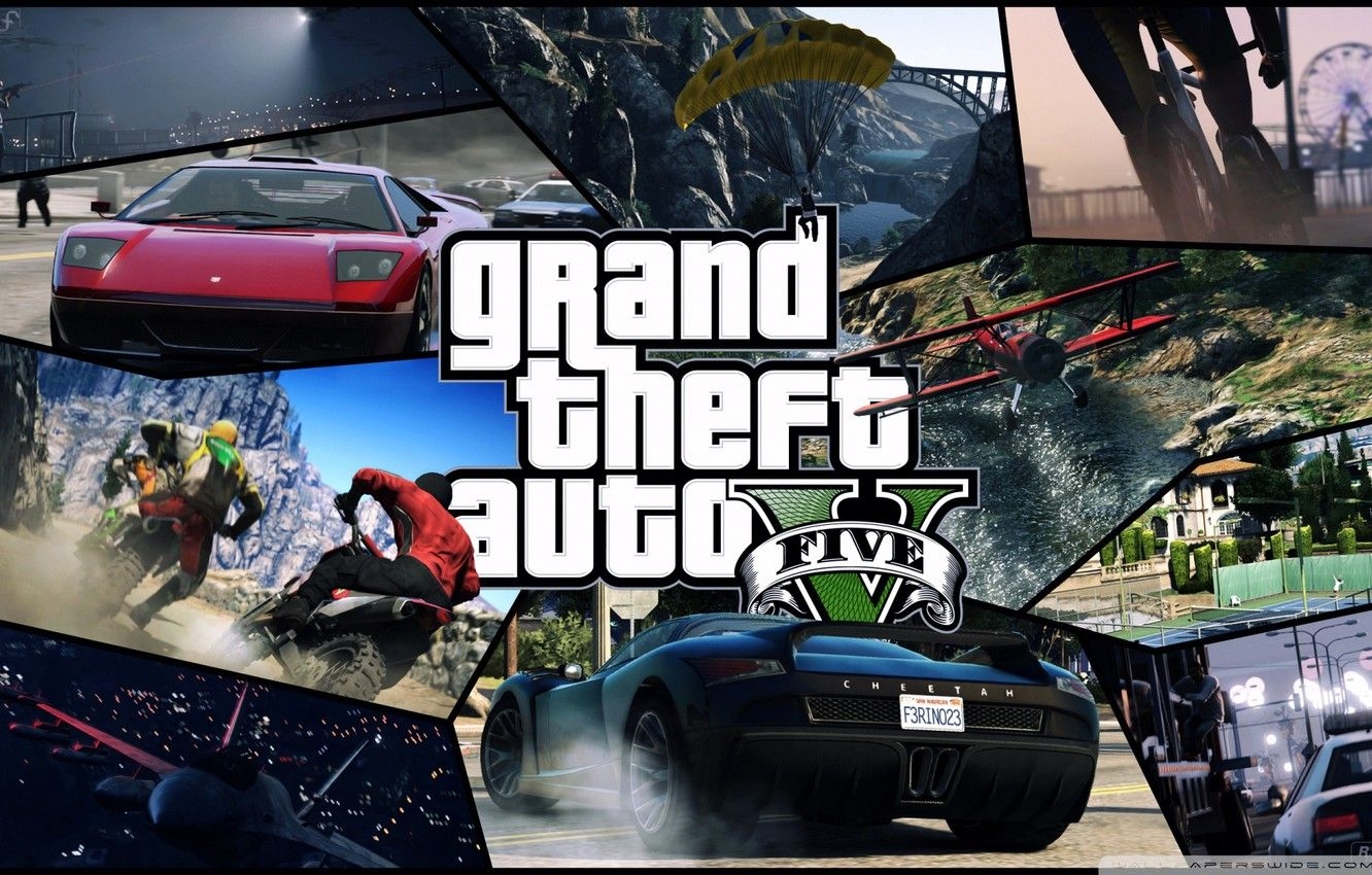 1340x850 Wallpaper machine, the plane, parachute, grand theft auto, gta v image for desktop, section игры, Desktop