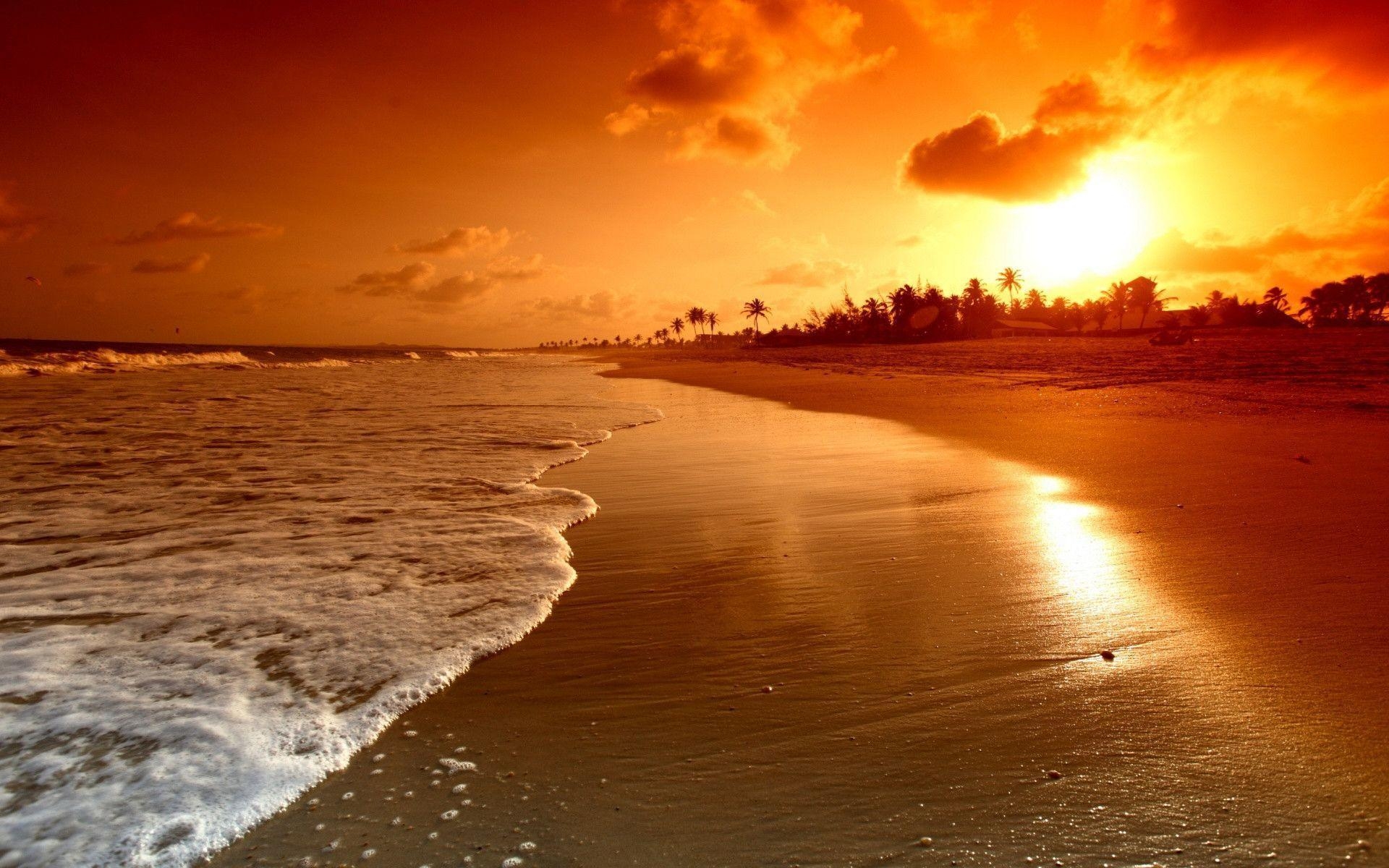 1920x1200 Sunset Beach HD Wallpaper. Beach sunset Desktop Image. Cool, Desktop