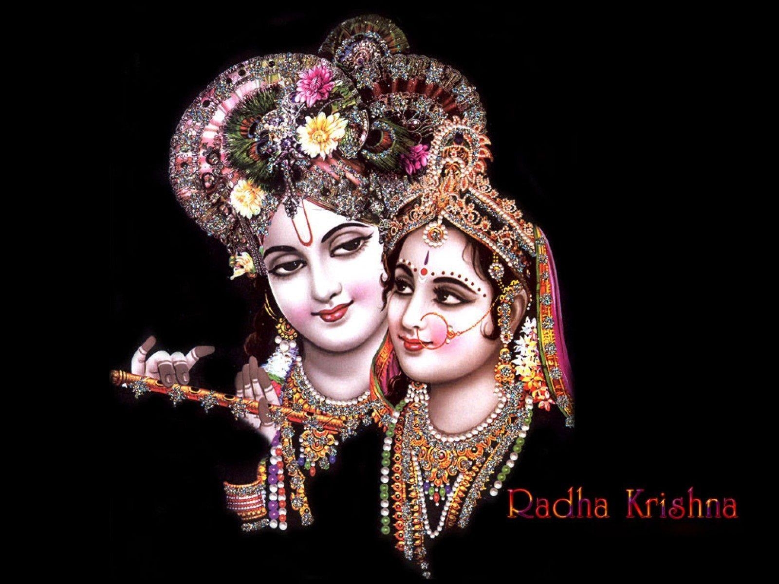 1600x1200 Lord Radha Krishna in black theme poster. HD Wallpaper Rocks, Desktop