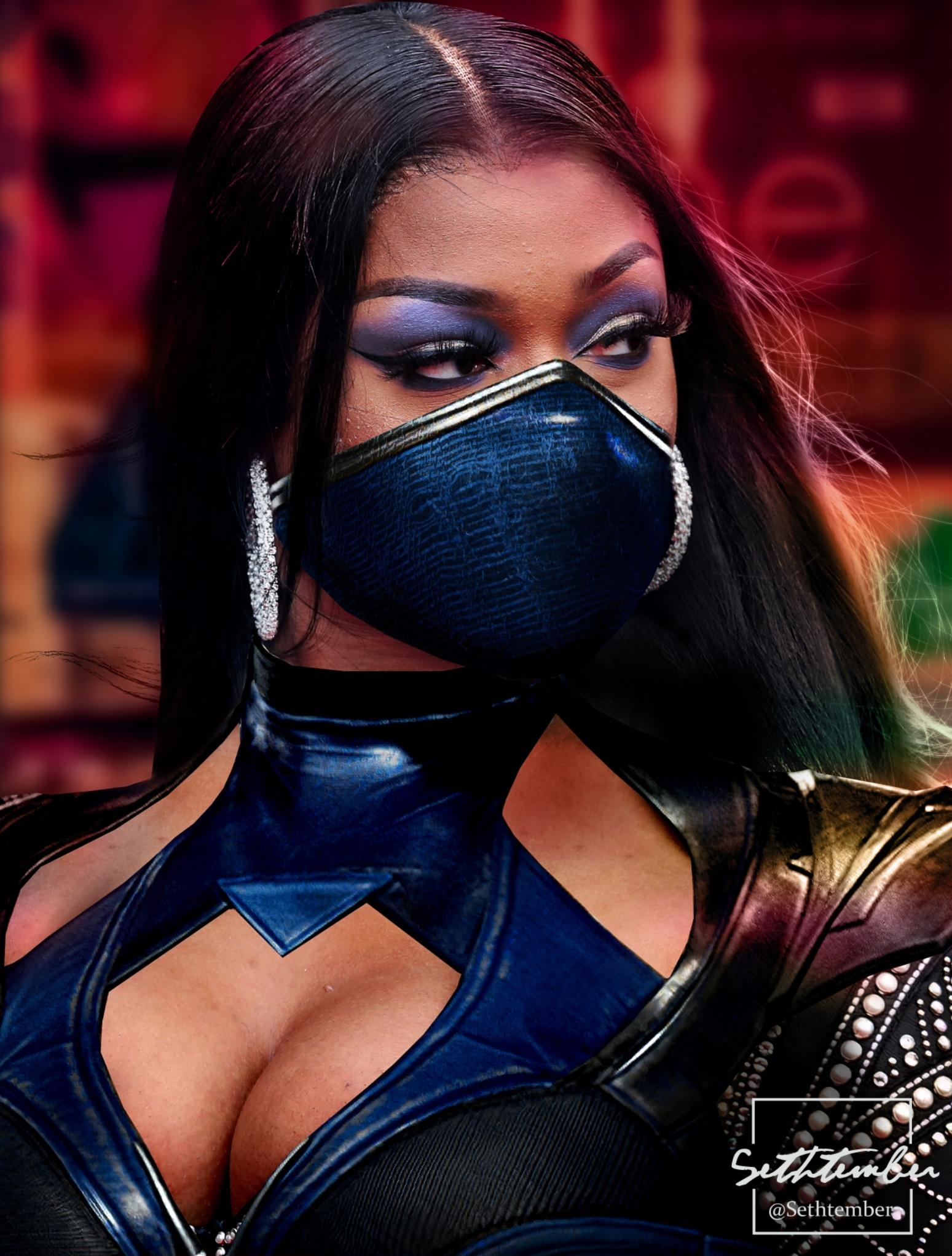 1550x2050 Megan Thee Stallion as Kitana (Mortal Kombat), Phone