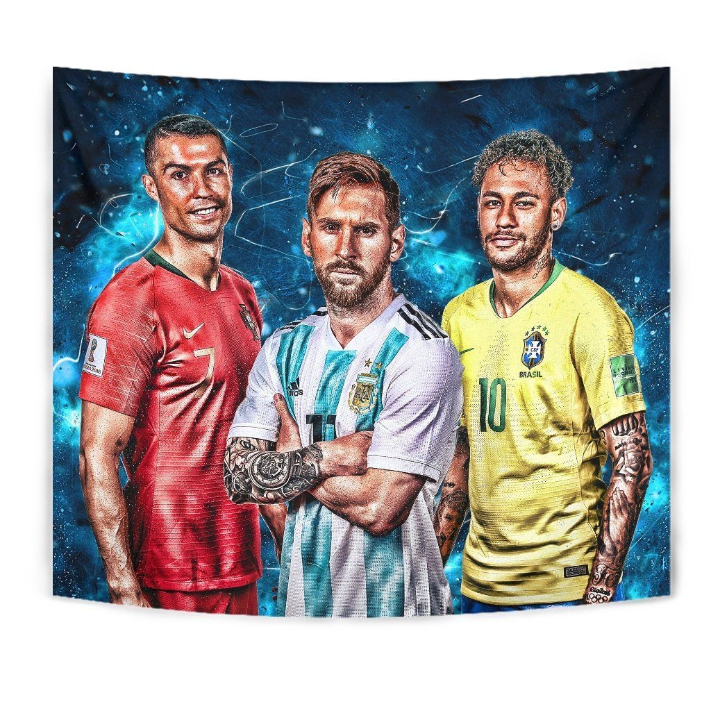 1030x1030 Top Three Soccer Stars Ronaldo Messi Neymar Tapestry. Messi vs, Phone