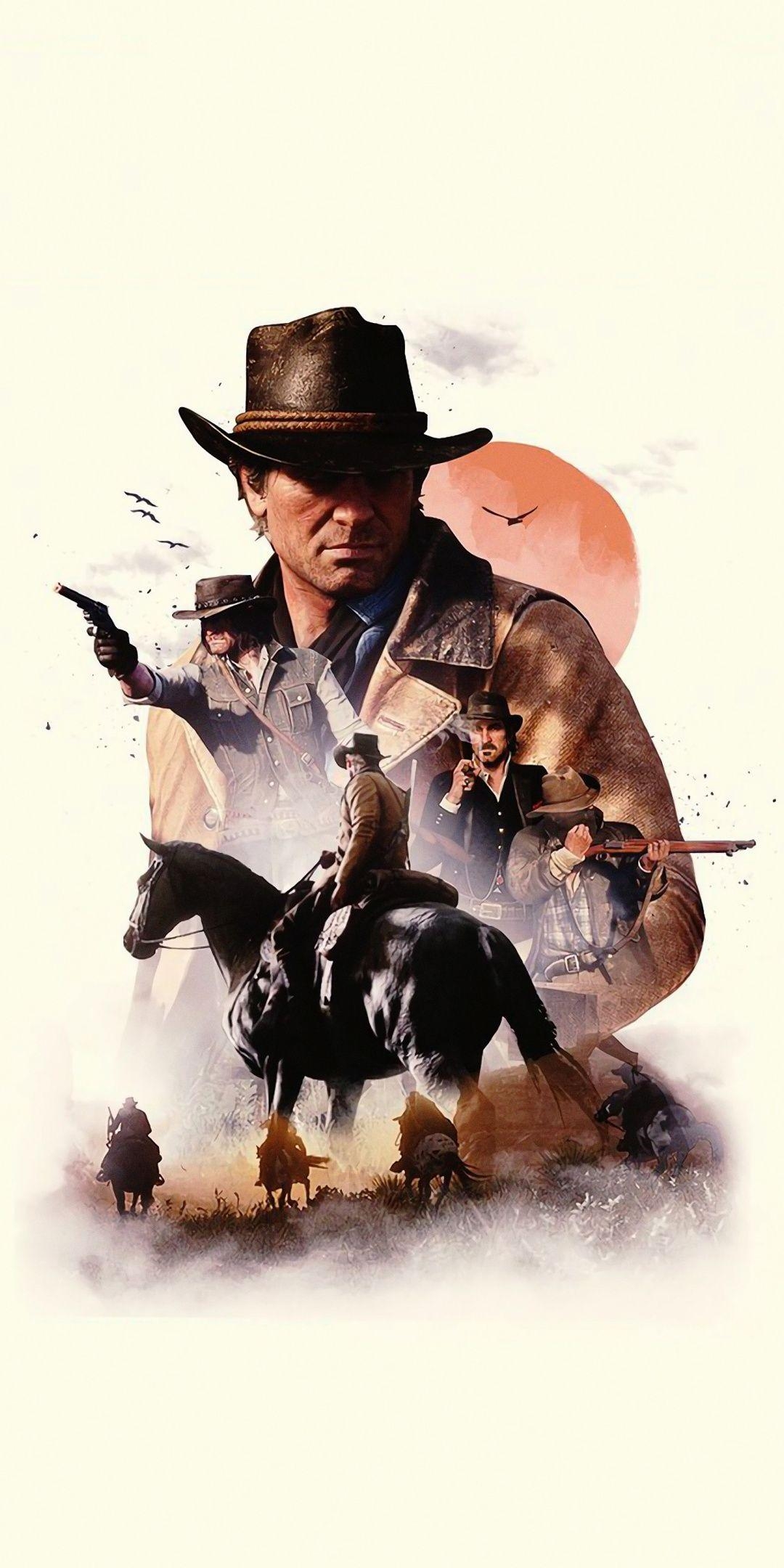 1080x2160 Video game, poster, Red Dead Redemption minimal,, Phone