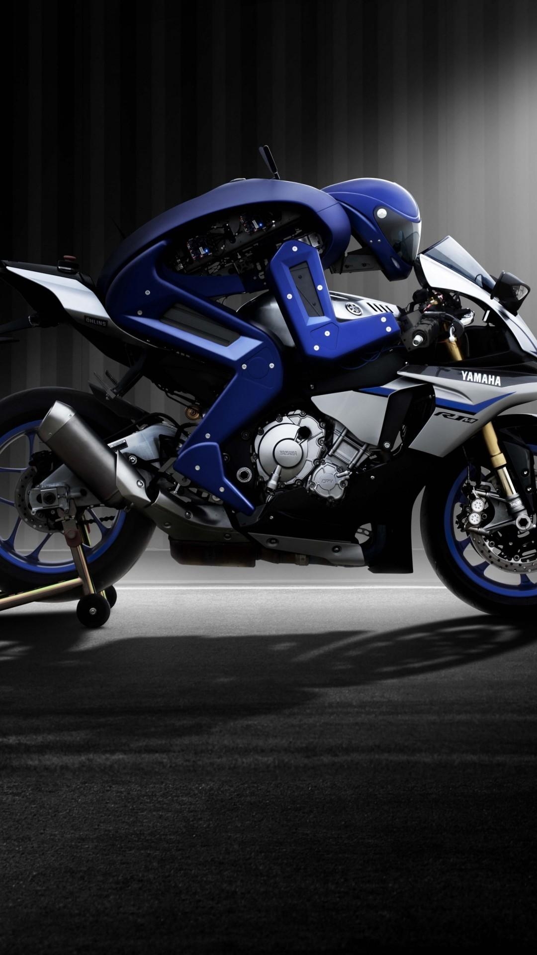 1080x1920 Download  Yamaha R1m Motobot, Side View, Motorcycle, Phone