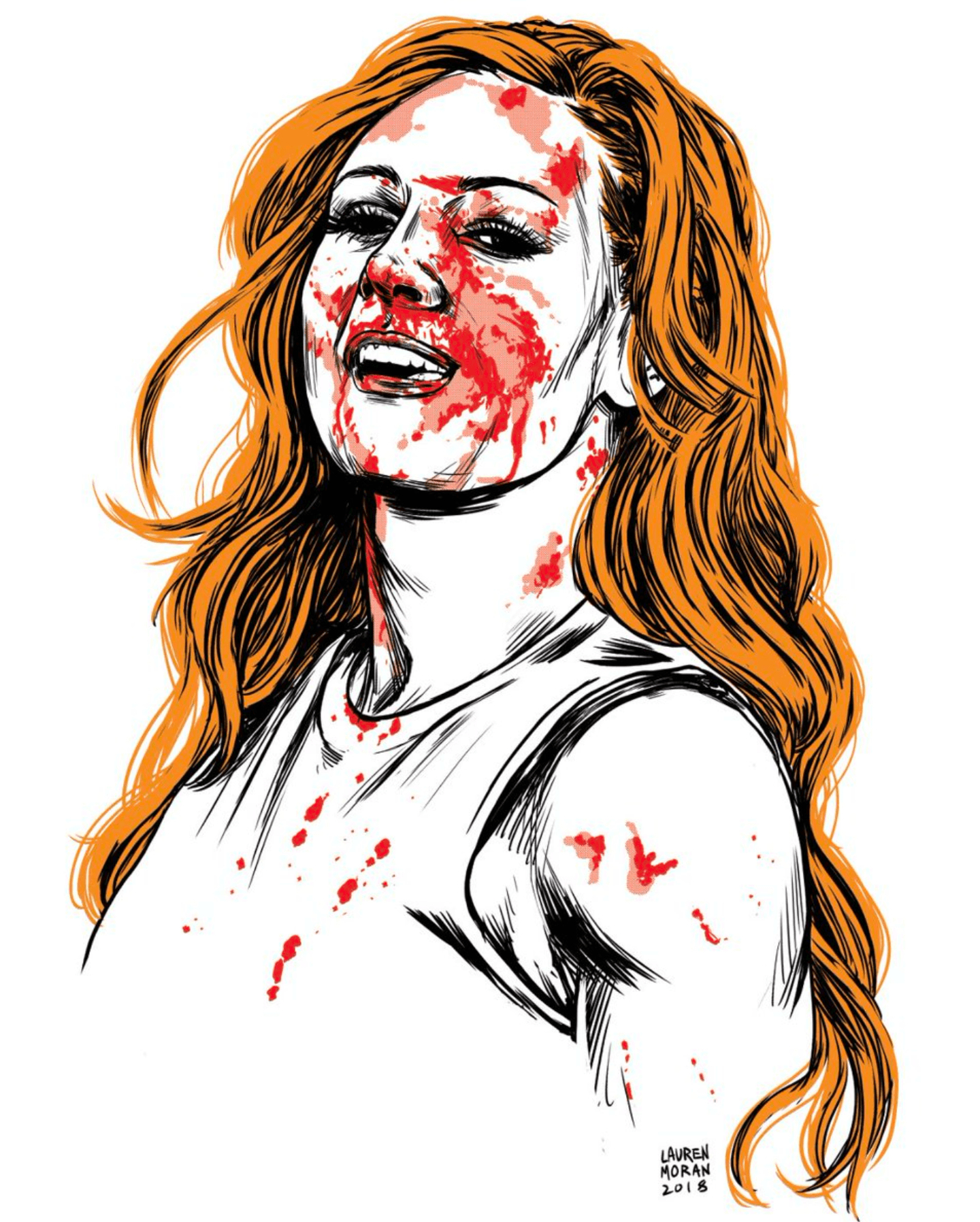 1440x1800 Awesome Becky Lynch Artwork!, Phone