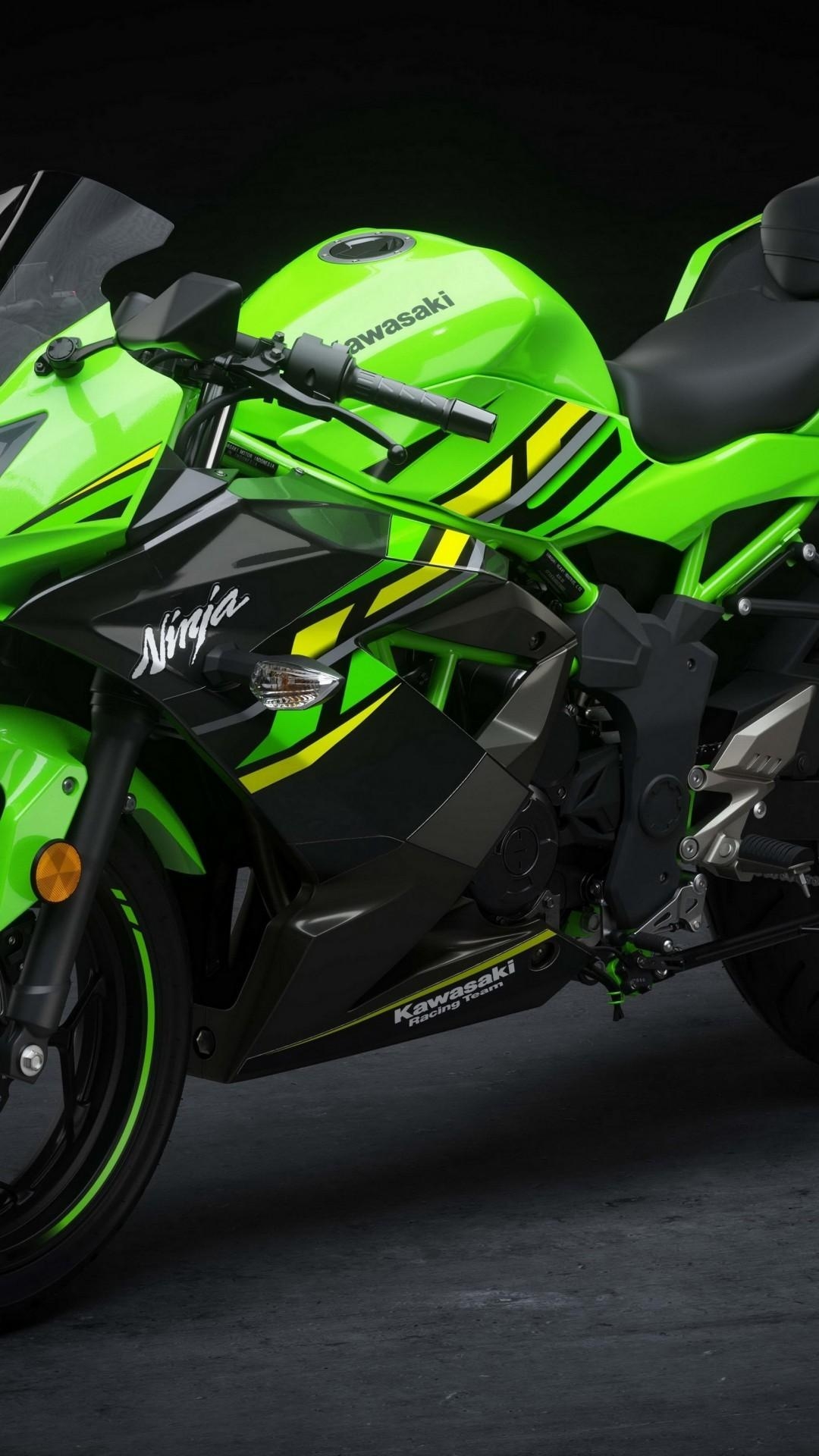 1080x1920 Download  Kawasaki Ninja, Green, Sport Motorcycle, Phone