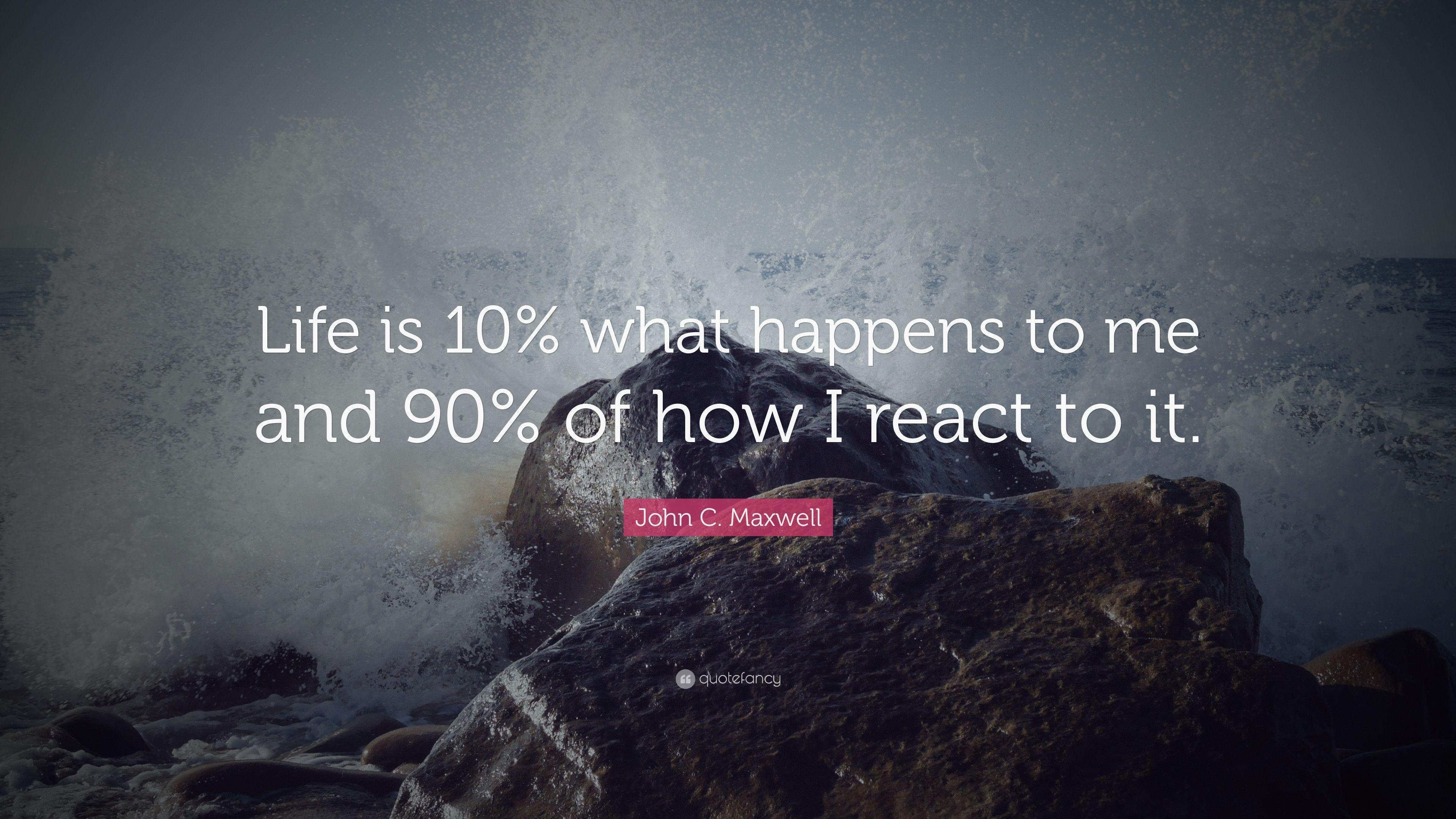 3840x2160 John C. Maxwell Quote: “Life is 10% what happens to me, Desktop