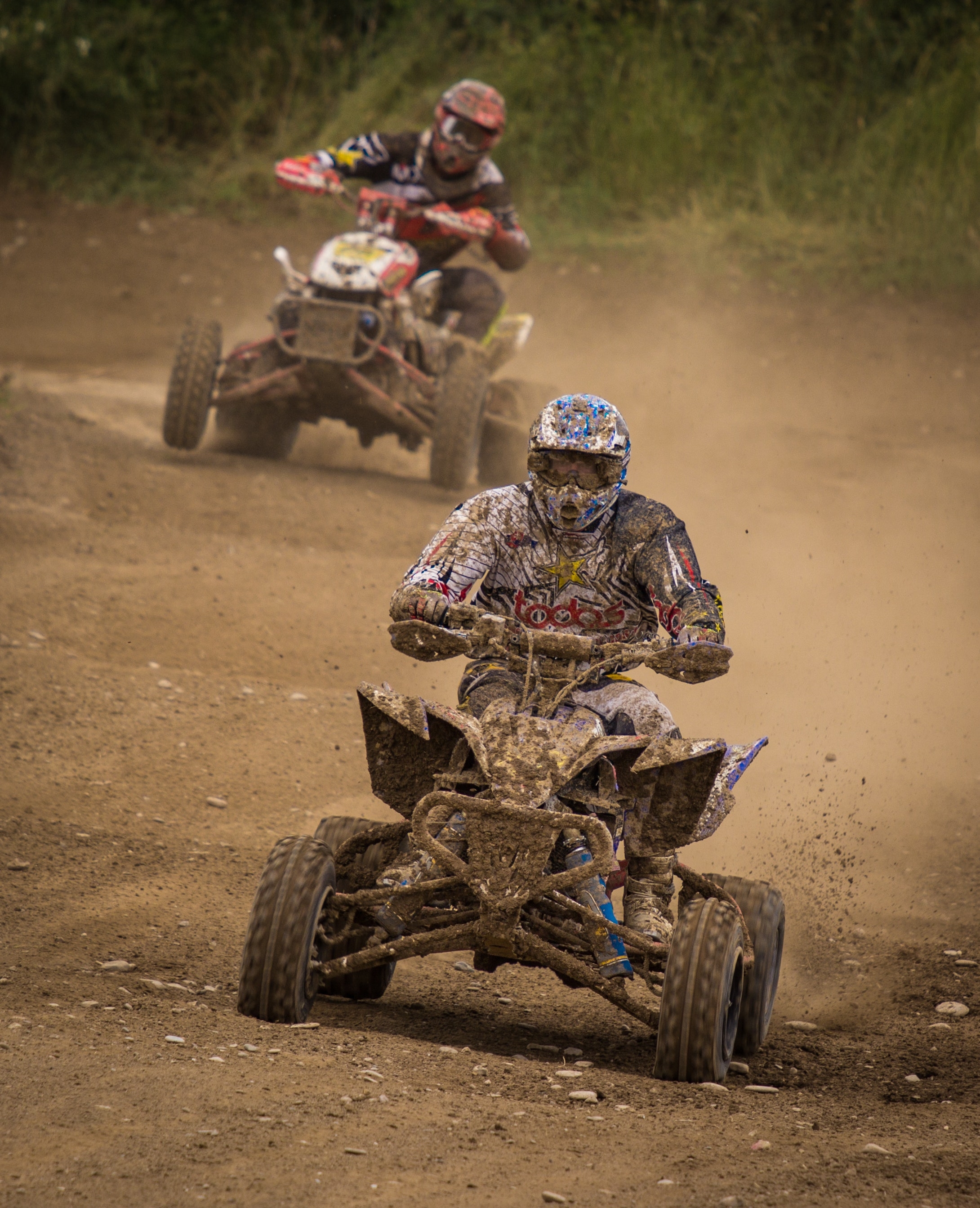 2180x2690 Man Wearing White Racing Outfit Stained With Mud Riding on Stained Mud Atv · Free, Phone