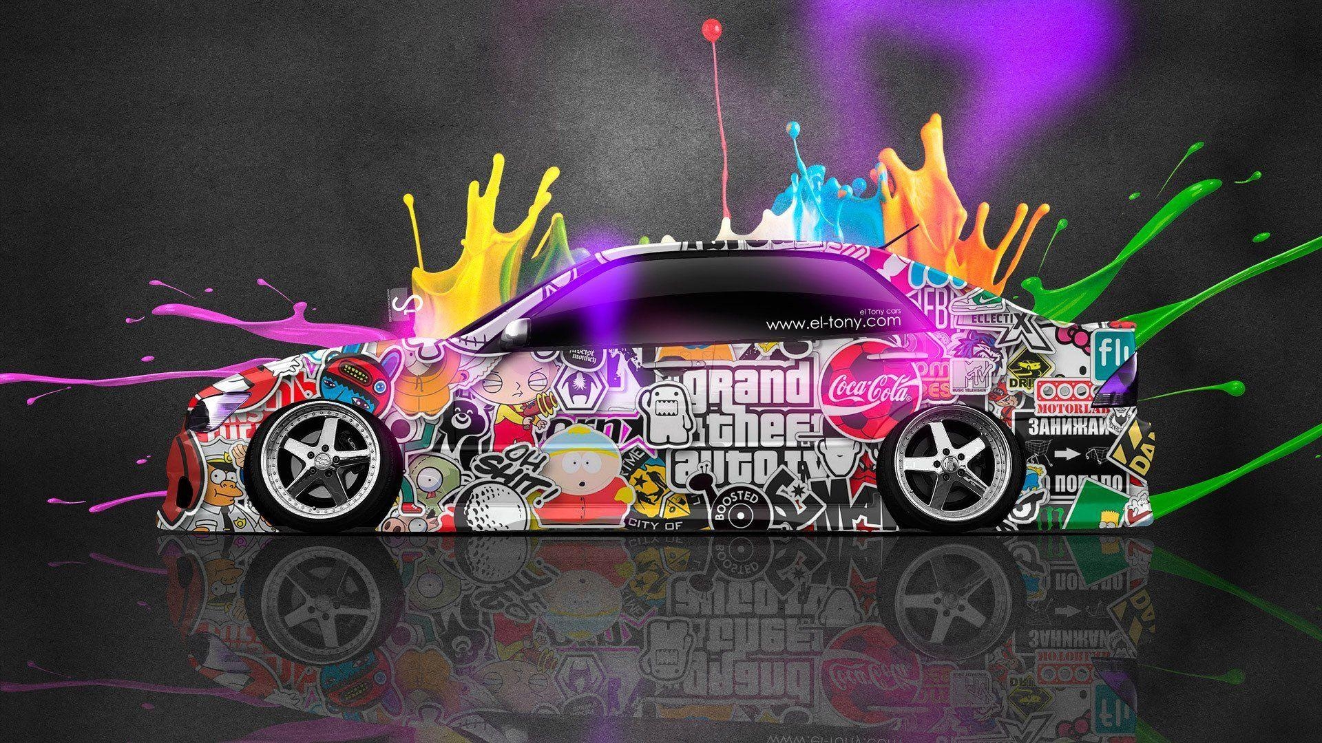 1920x1080 tony kokhan toyota altezza jdm side multicolors abstract neon el, Desktop