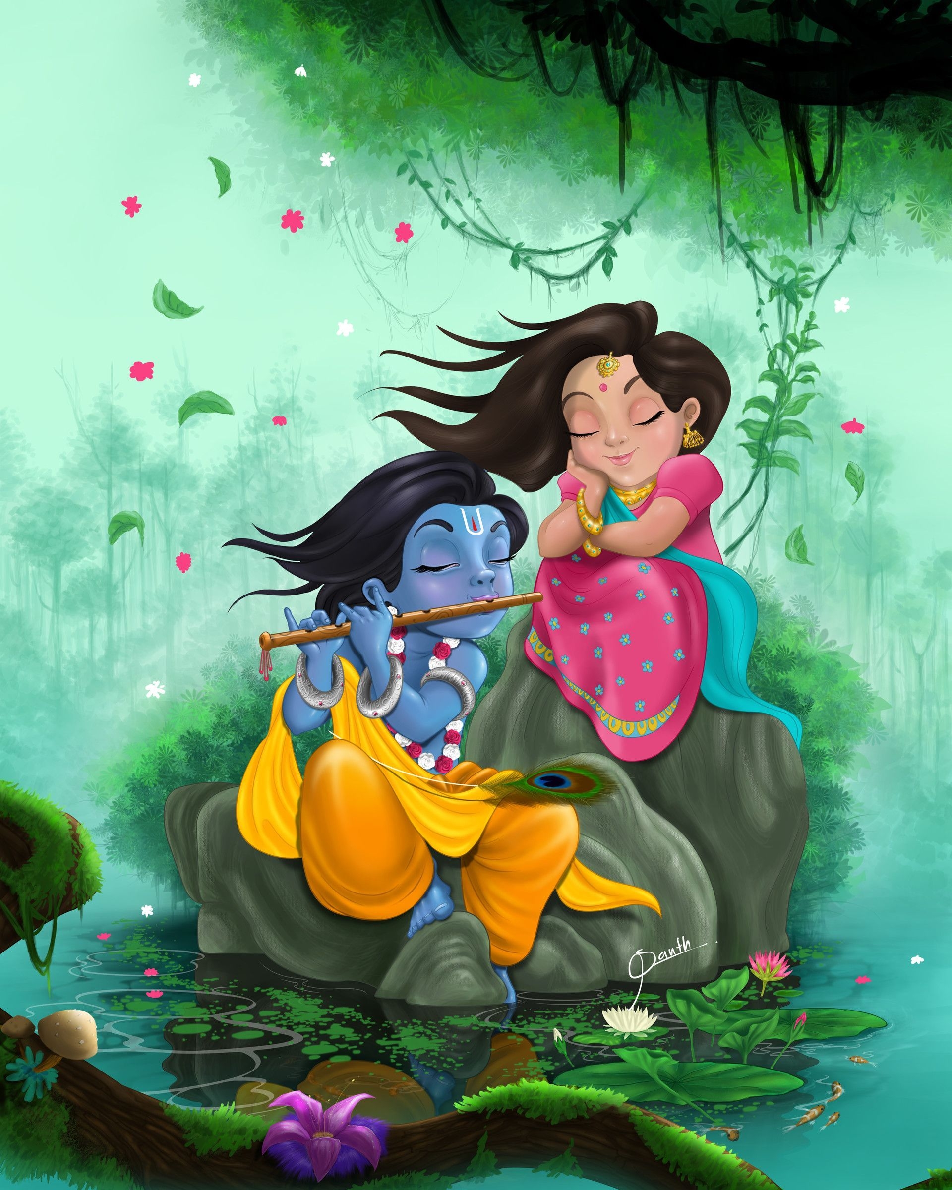 1920x2400 Radha krishna # Santh Thapa. Krishna drawing, Phone