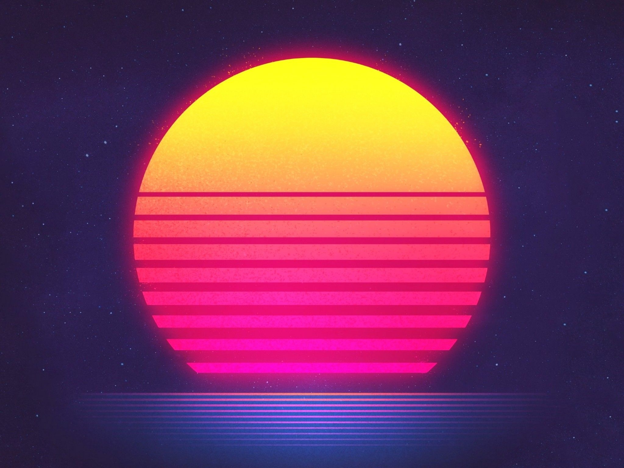 2050x1540 Sunset Retrowave Synthwave HD Retro Wave Sun, Download, Desktop