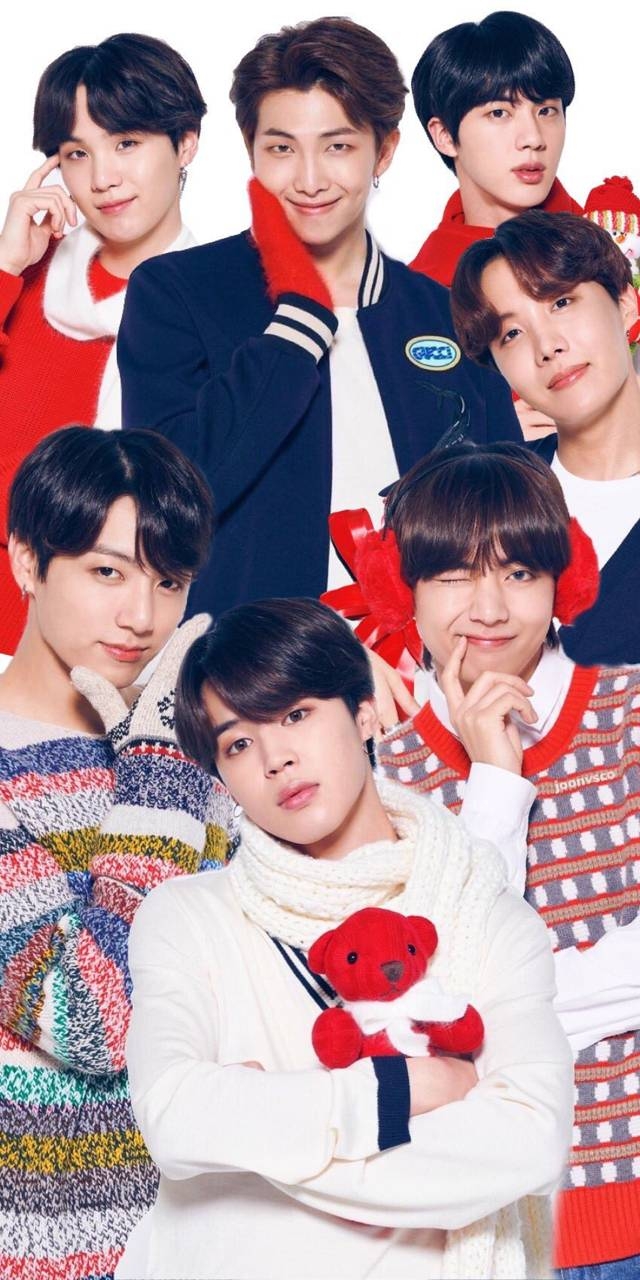 640x1280 BTS Christmas Wallpaper, Phone