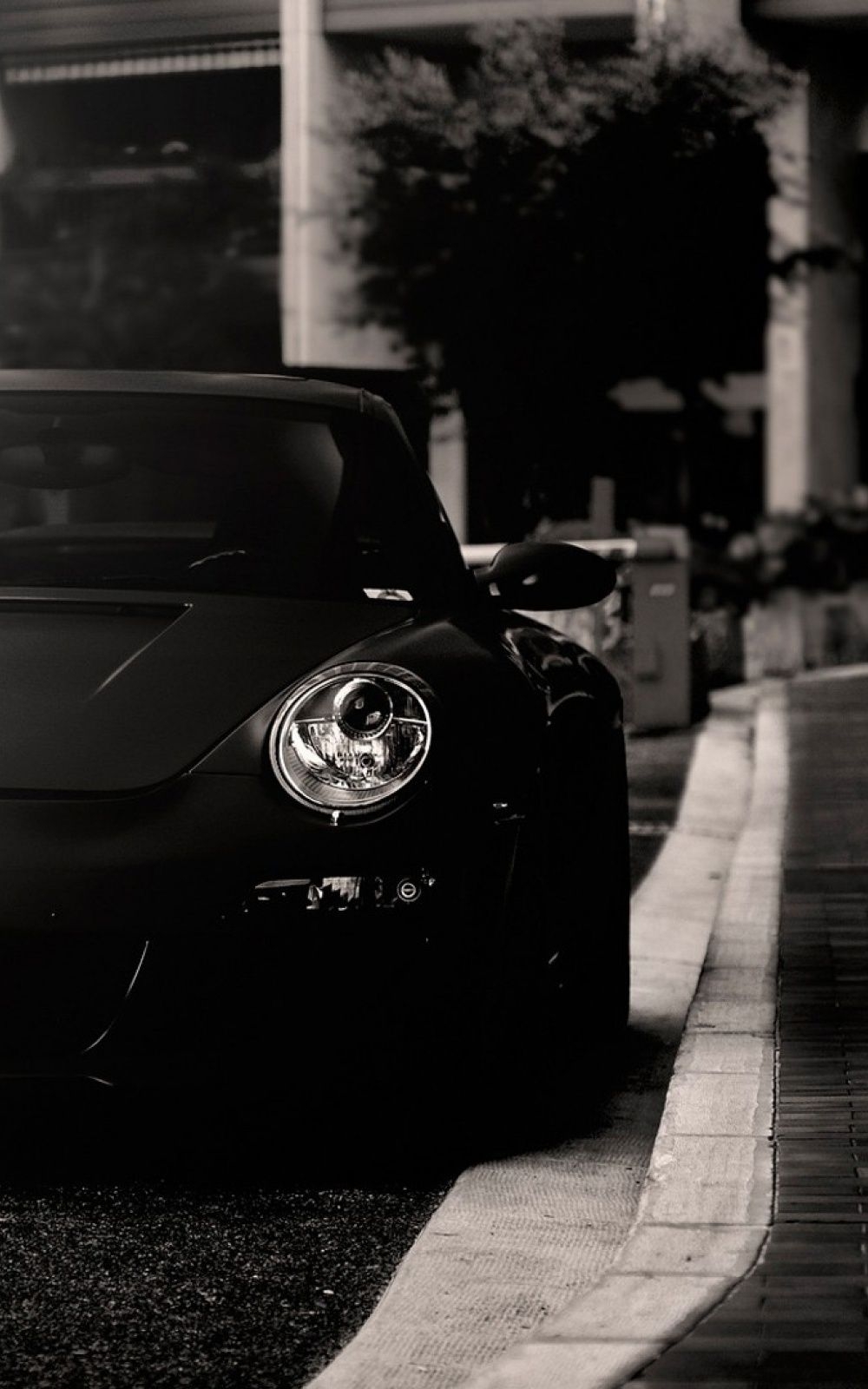 1000x1600 Porsche 911 Black And White Android Wallpaper free download, Phone