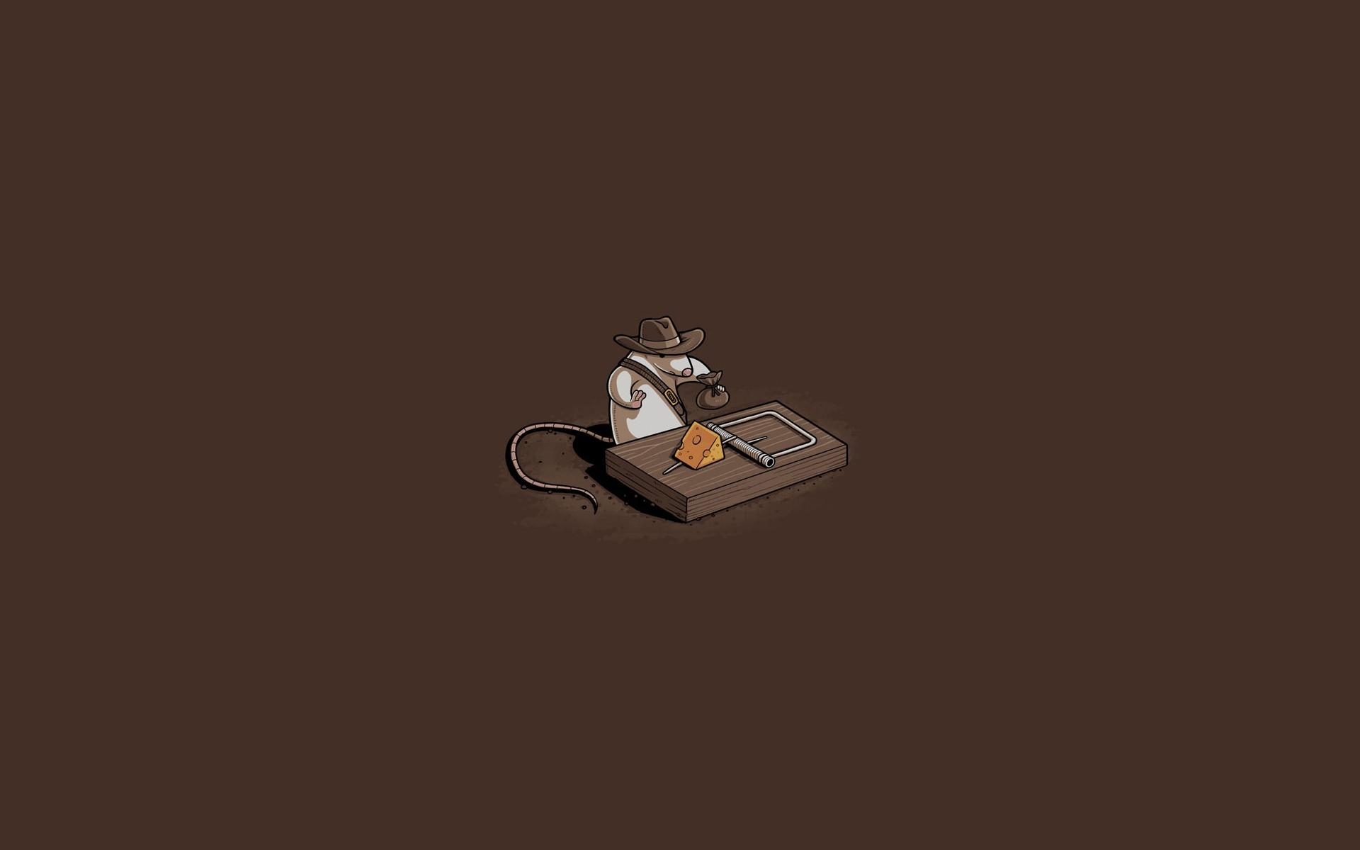 1920x1200 minimalistic, Indiana Jones, humor, cheese, mice wallpaper, Desktop