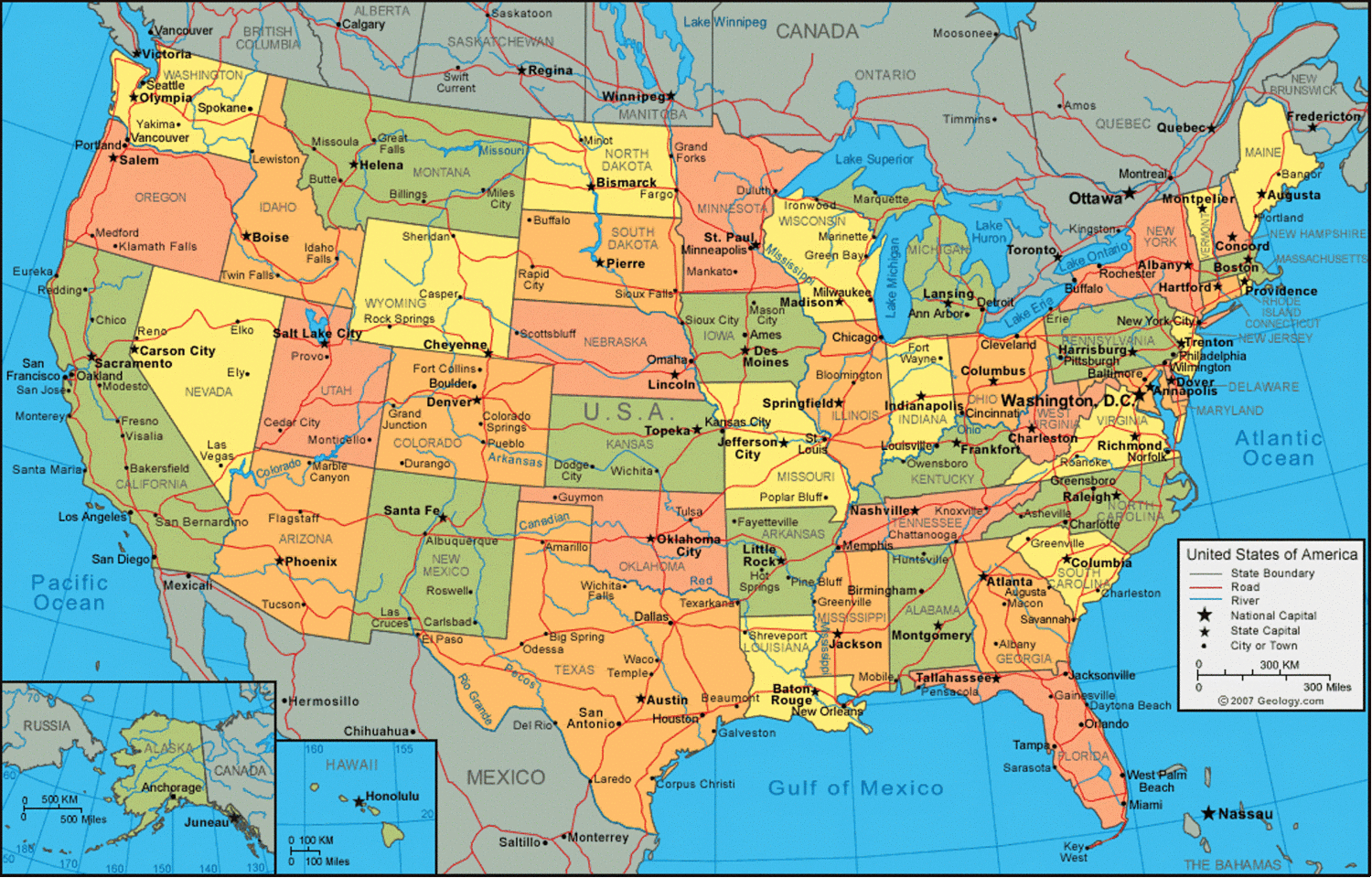 1500x960 United States of America Map, Desktop