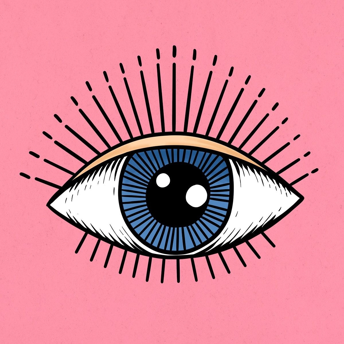 1200x1200 Evil eye sticker overlay on a pink background / Noon. Evil eye art, Eye illustration, Eye painting, Phone