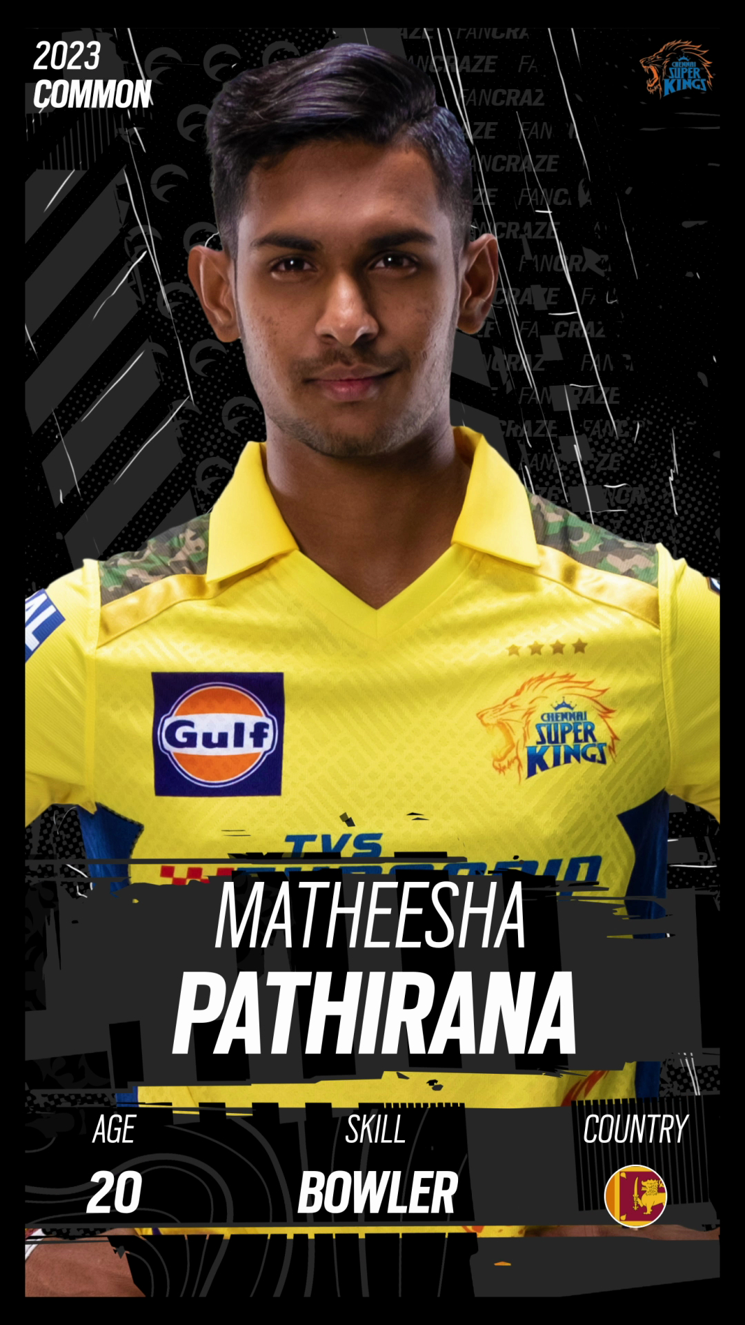 1080x1920 Matheesha Pathirana Digital Player Card, Phone