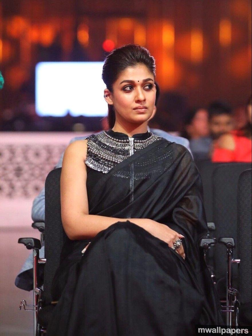 880x1180 Download Beautiful Nayanthara HD Photo in Saree (1080p) in 1080p HD quality to use as your Android Wallpaper, iPhone Wall. Saree, Saree designs, Indian actresses, Phone