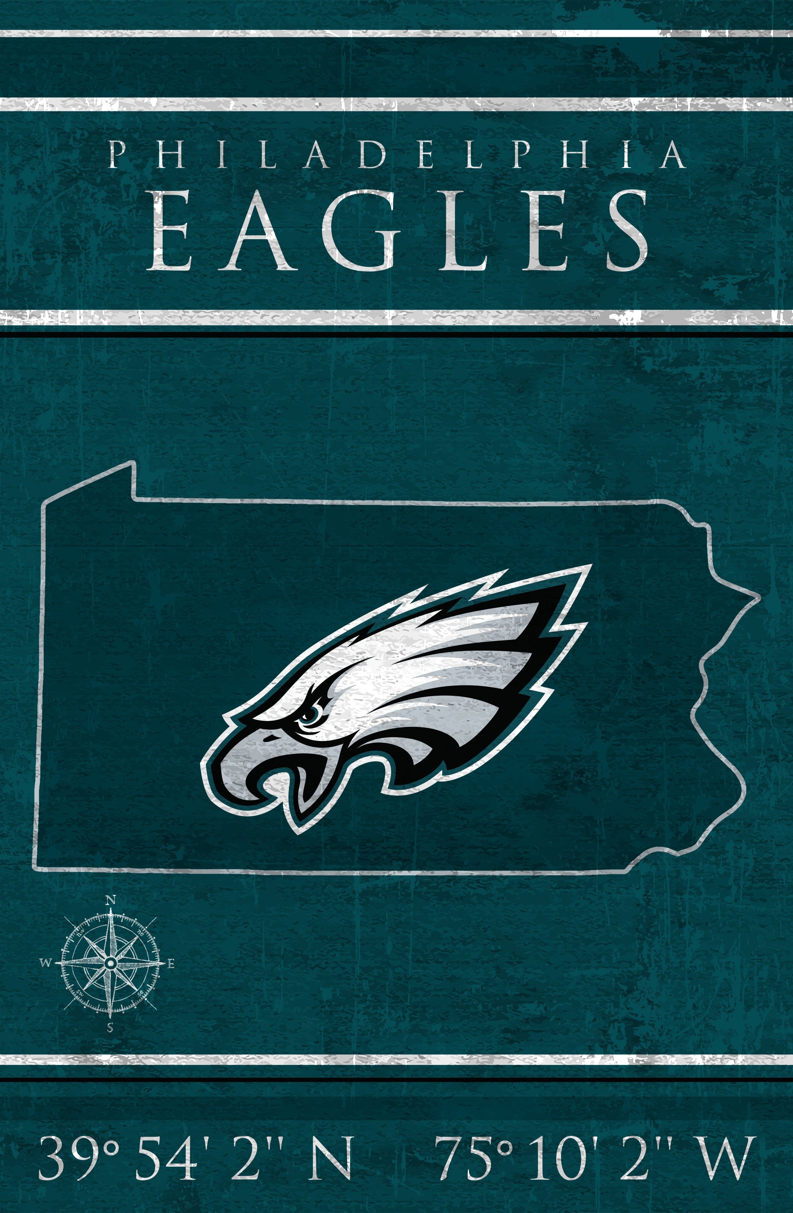 2550x3900 Philadelphia Eagles Coordinates 17x26, Phone