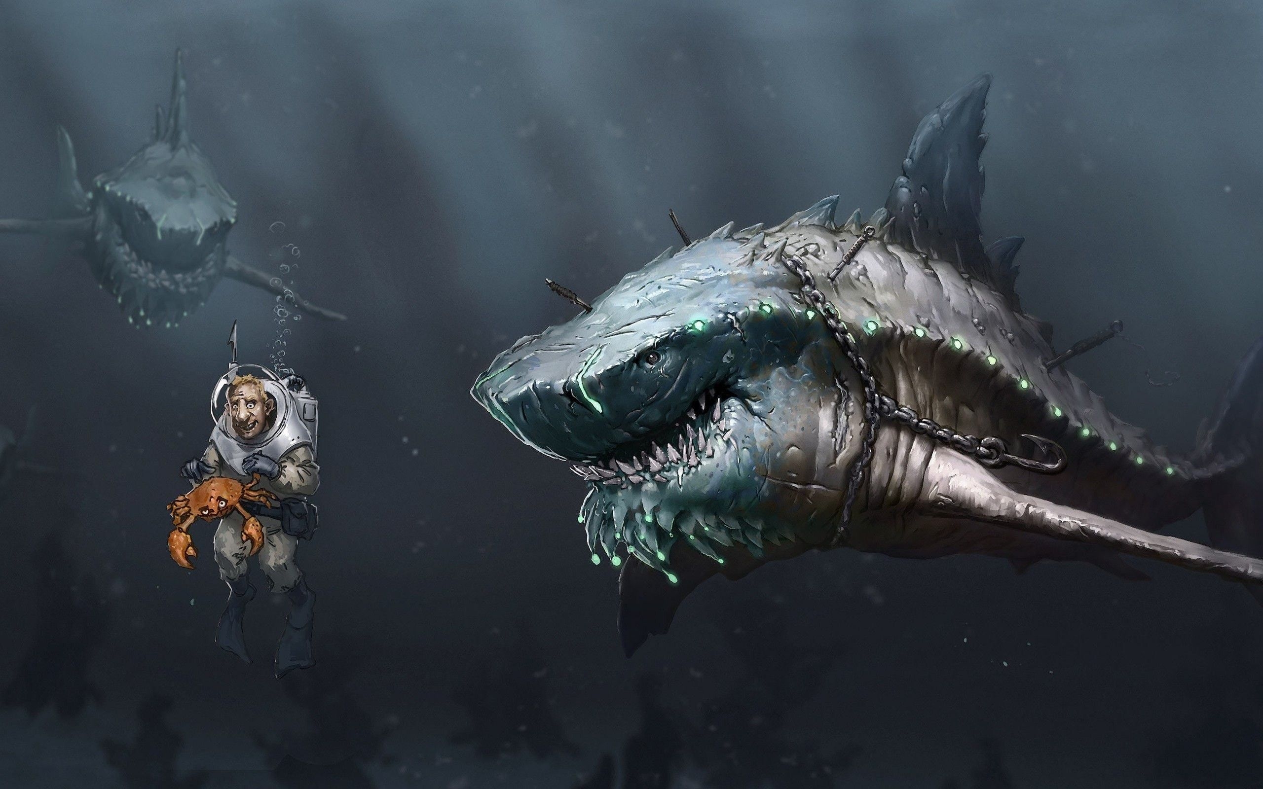 2560x1600 Megalodon Wallpaper, Desktop